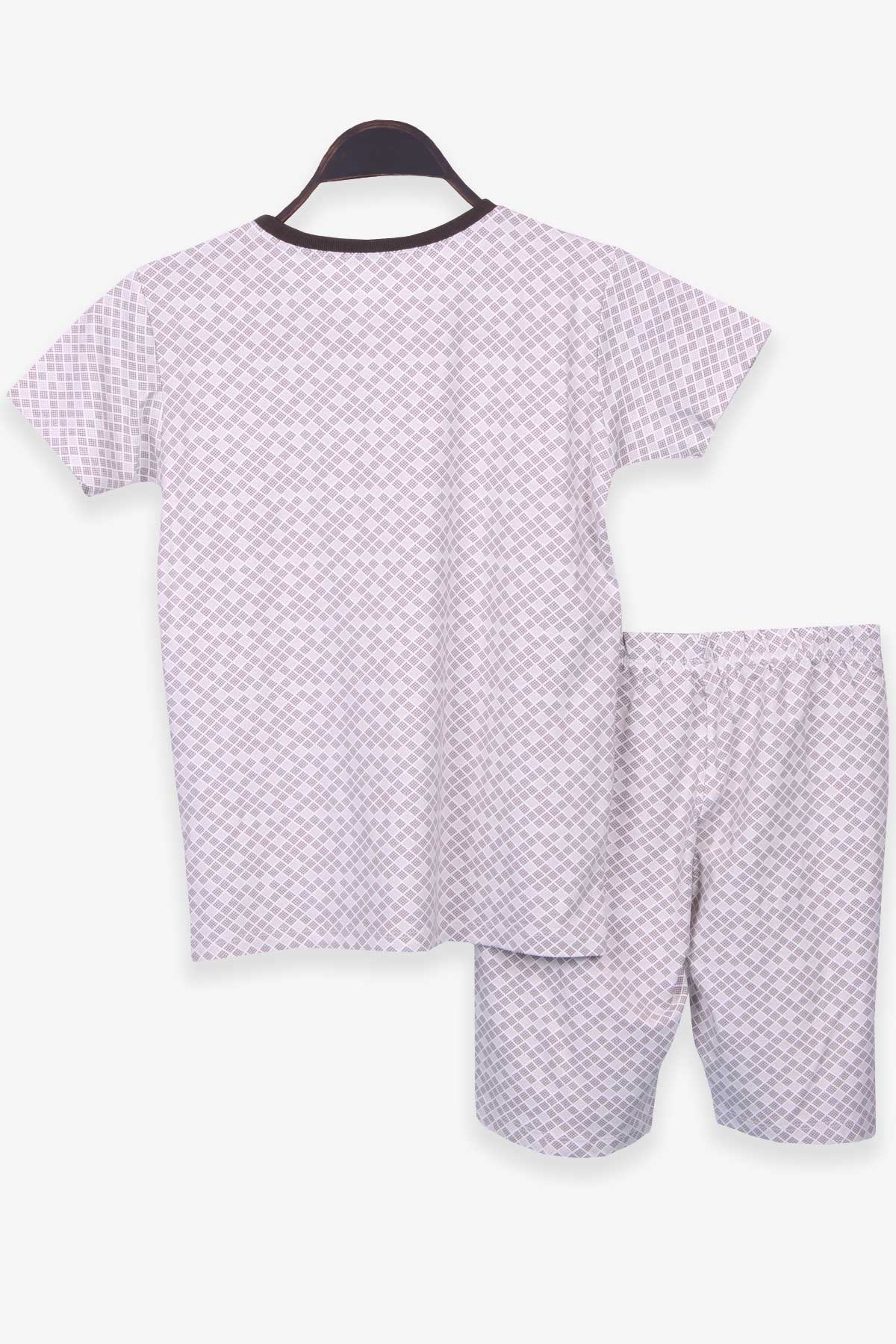 Breeze Erkek Çocuk Şortlu Pijama Takımı Desenli Bej (9-12 Yaş)