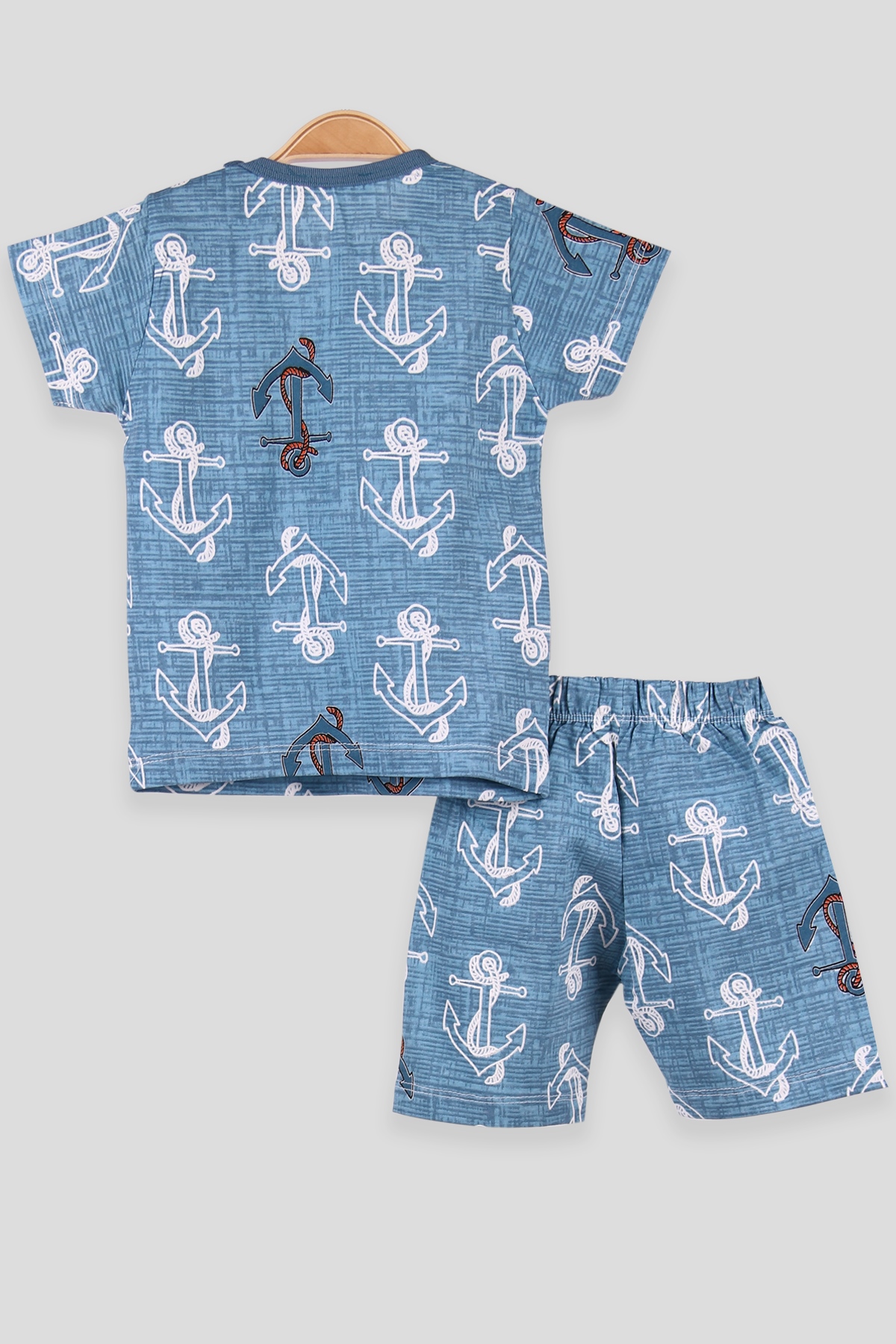 Breeze Erkek Çocuk Şortlu Pijama Takımı Desenli Mavi (1-4 Yaş)