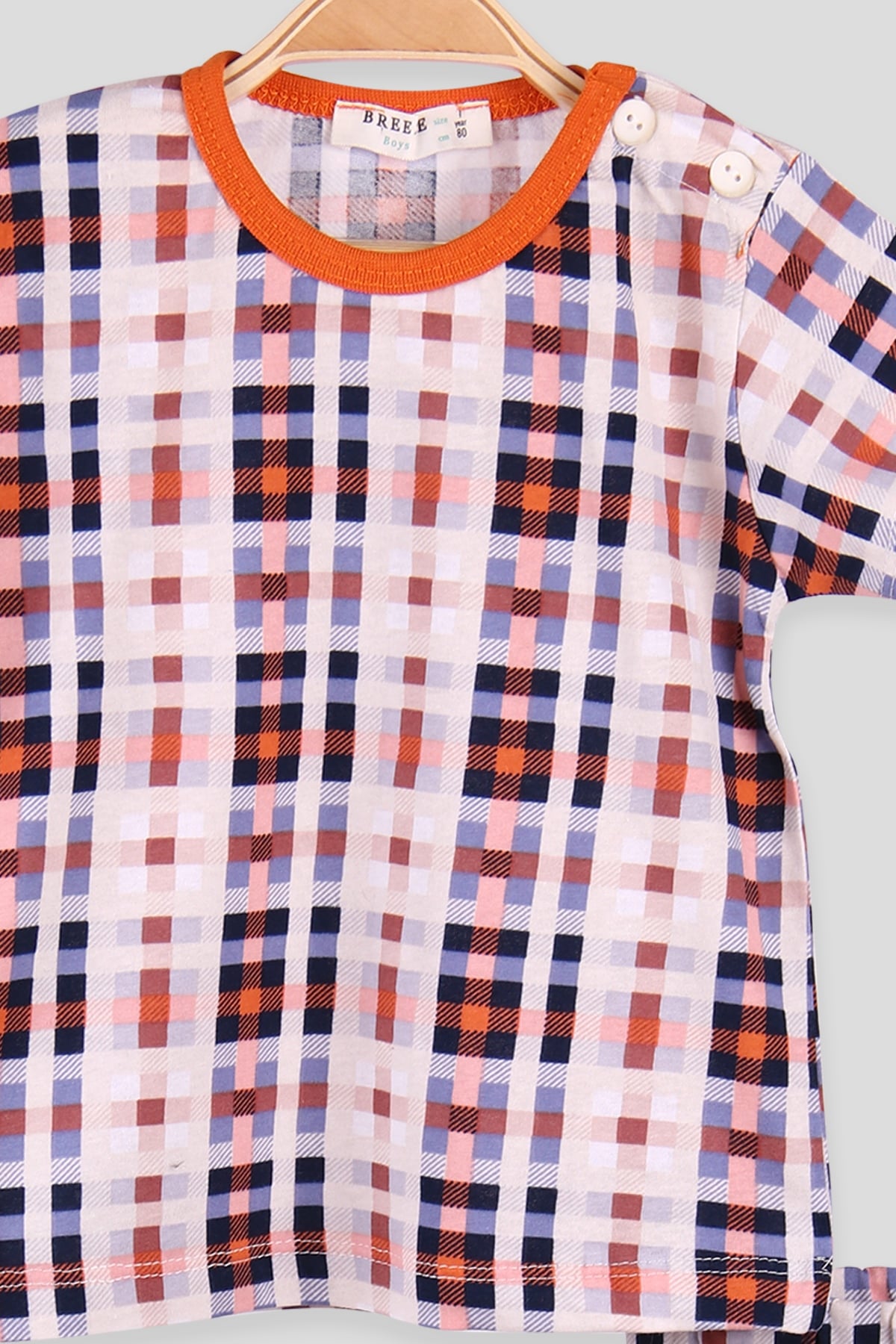 Breeze Erkek Çocuk Şortlu Pijama Takımı Desenli Turuncu (1-6 Yaş)