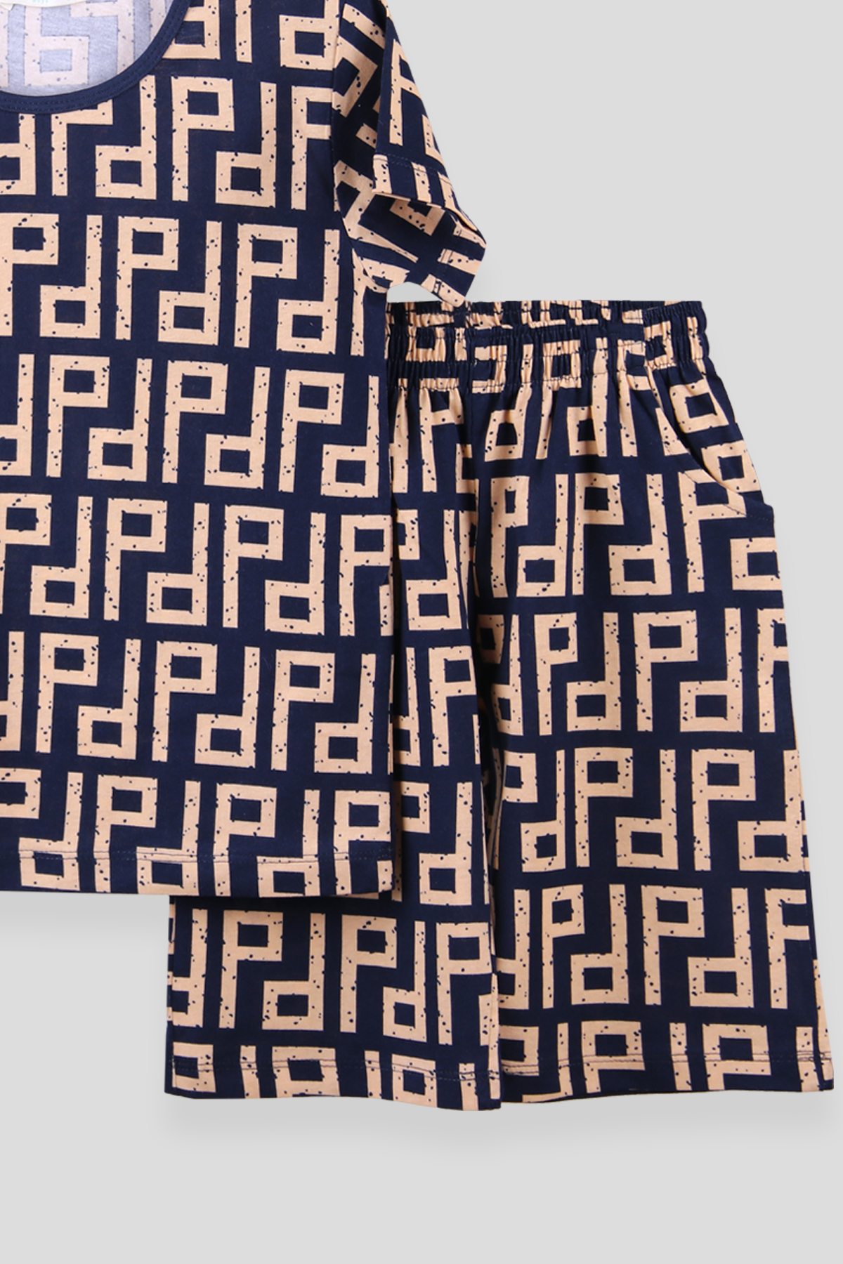 Breeze Erkek Çocuk Şortlu Pijama Takımı Desenli Lacivert (6-12 Yaş)