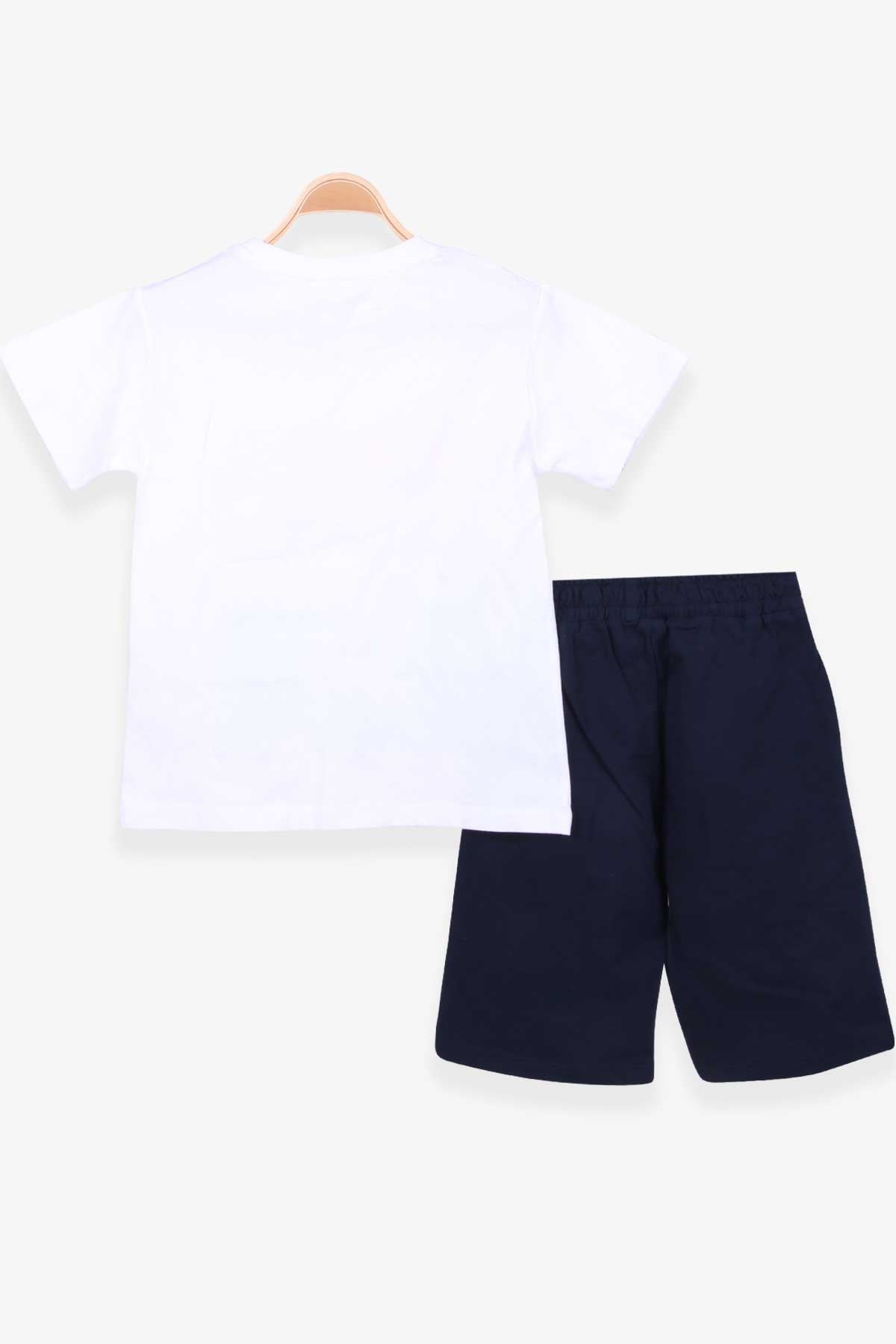 Breeze Erkek Çocuk Şortlu Takım Baskılı Ekru (5-10 Yaş)