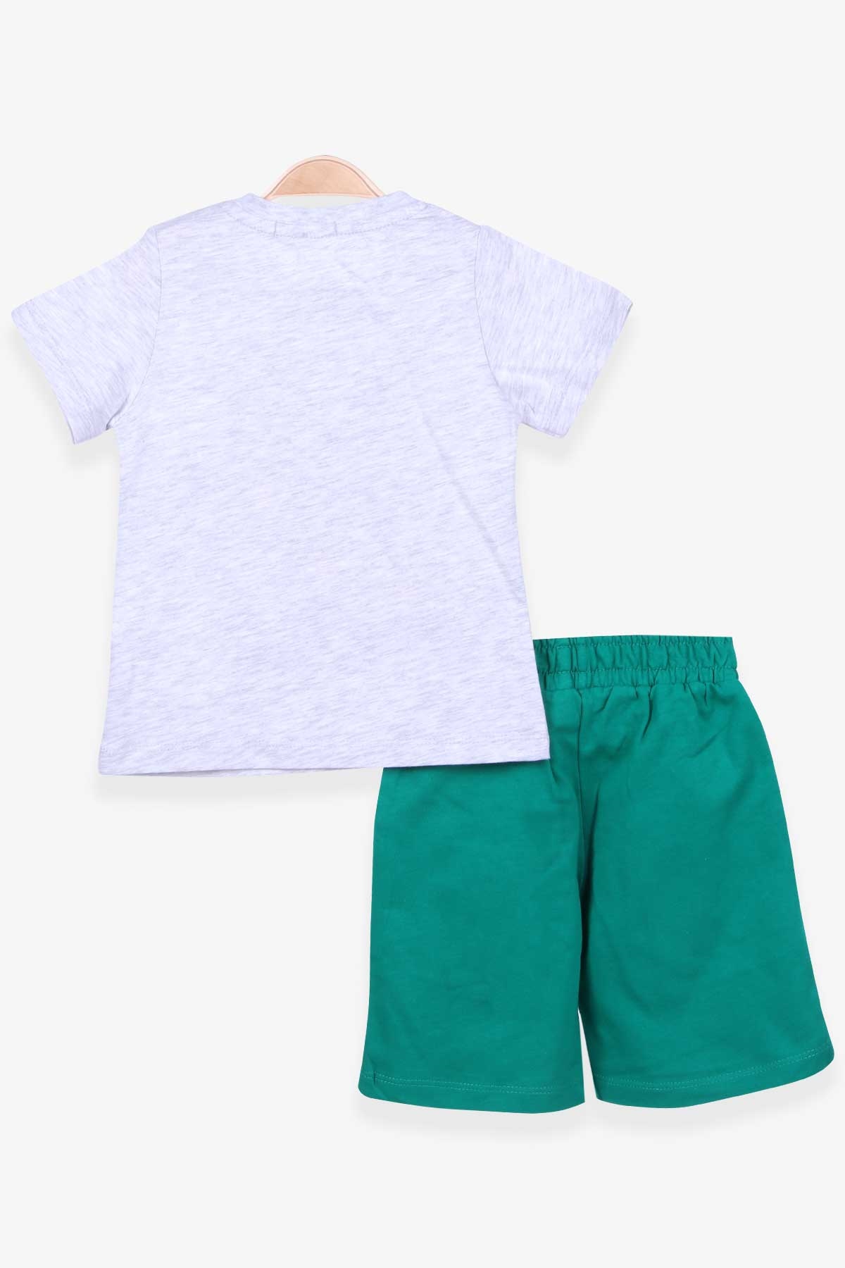 Breeze Erkek Çocuk Şortlu Takım Baskılı Açık Gri Melanj (1.5-5 Yaş)