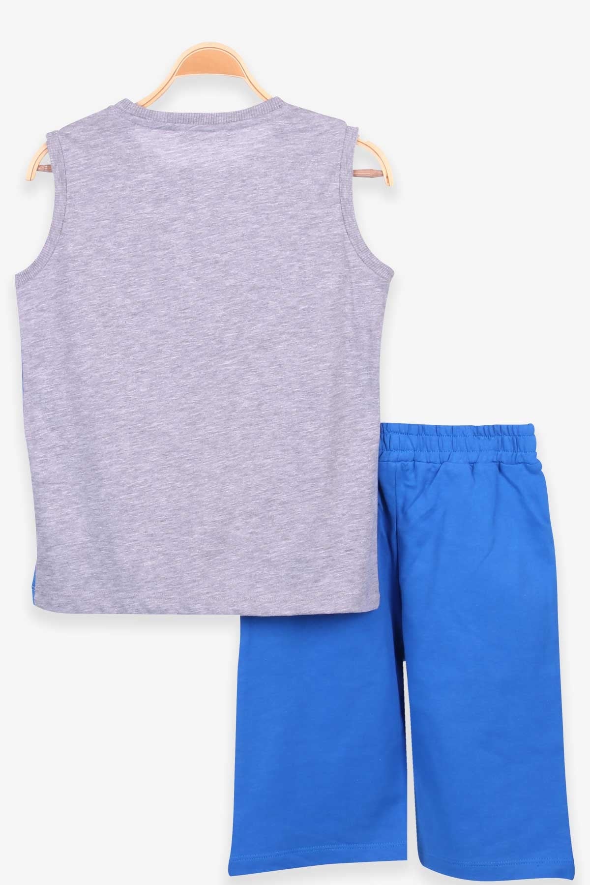 Breeze Erkek Çocuk Şortlu Takım Baskılı Koyu Gri Melanj (6-12 Yaş)