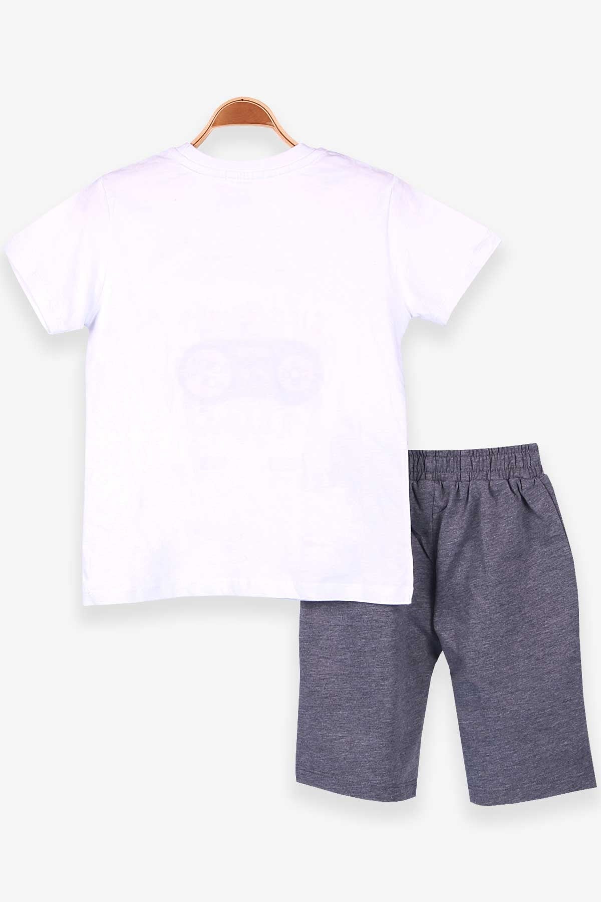 Breeze Erkek Çocuk Şortlu Takım Baskılı Beyaz (5-10 Yaş)