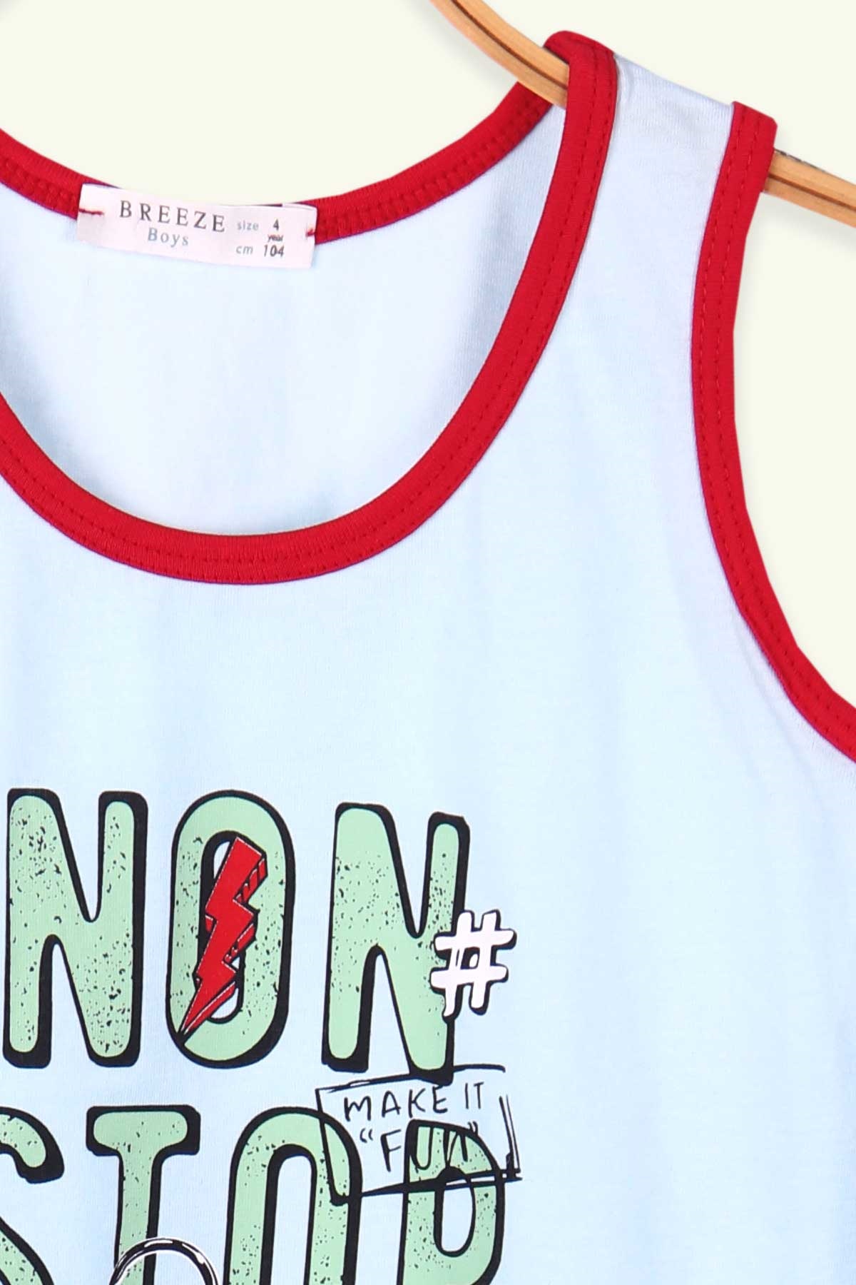 Breeze Erkek Çocuk Şortlu Takım Baskılı Bebe Mavisi (4-8 Yaş)