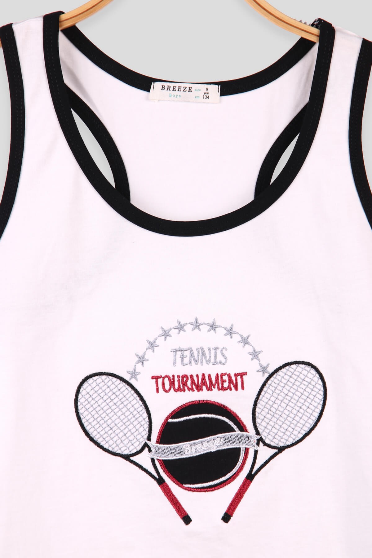 Breeze Erkek Çocuk Şortlu Takım Cepli Tennis Nakışlı Beyaz (9-14 Yaş)