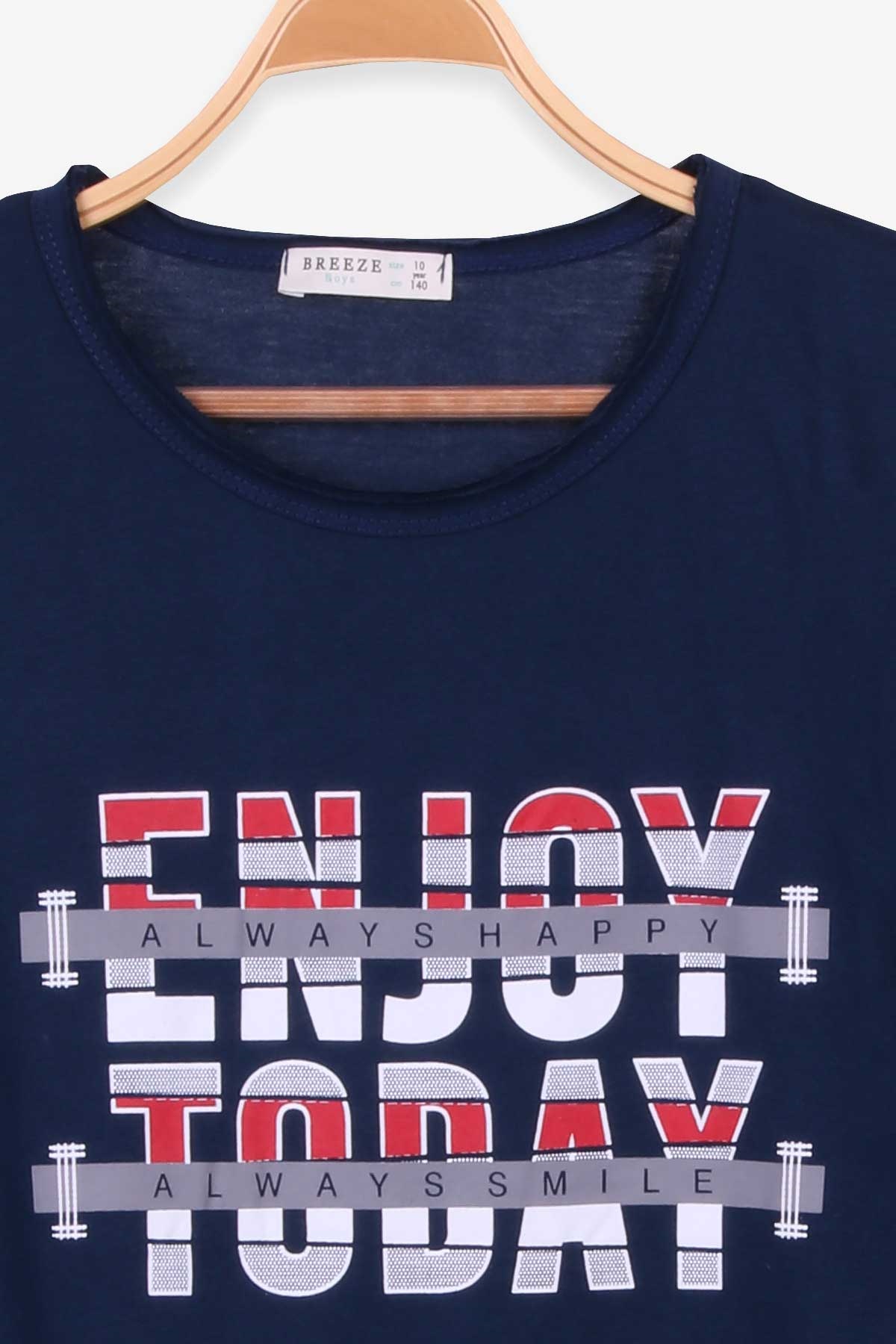 Breeze Erkek Çocuk Şortlu Takım Ekoseli Baskılı Koyu Mavi (10-14 Yaş)
