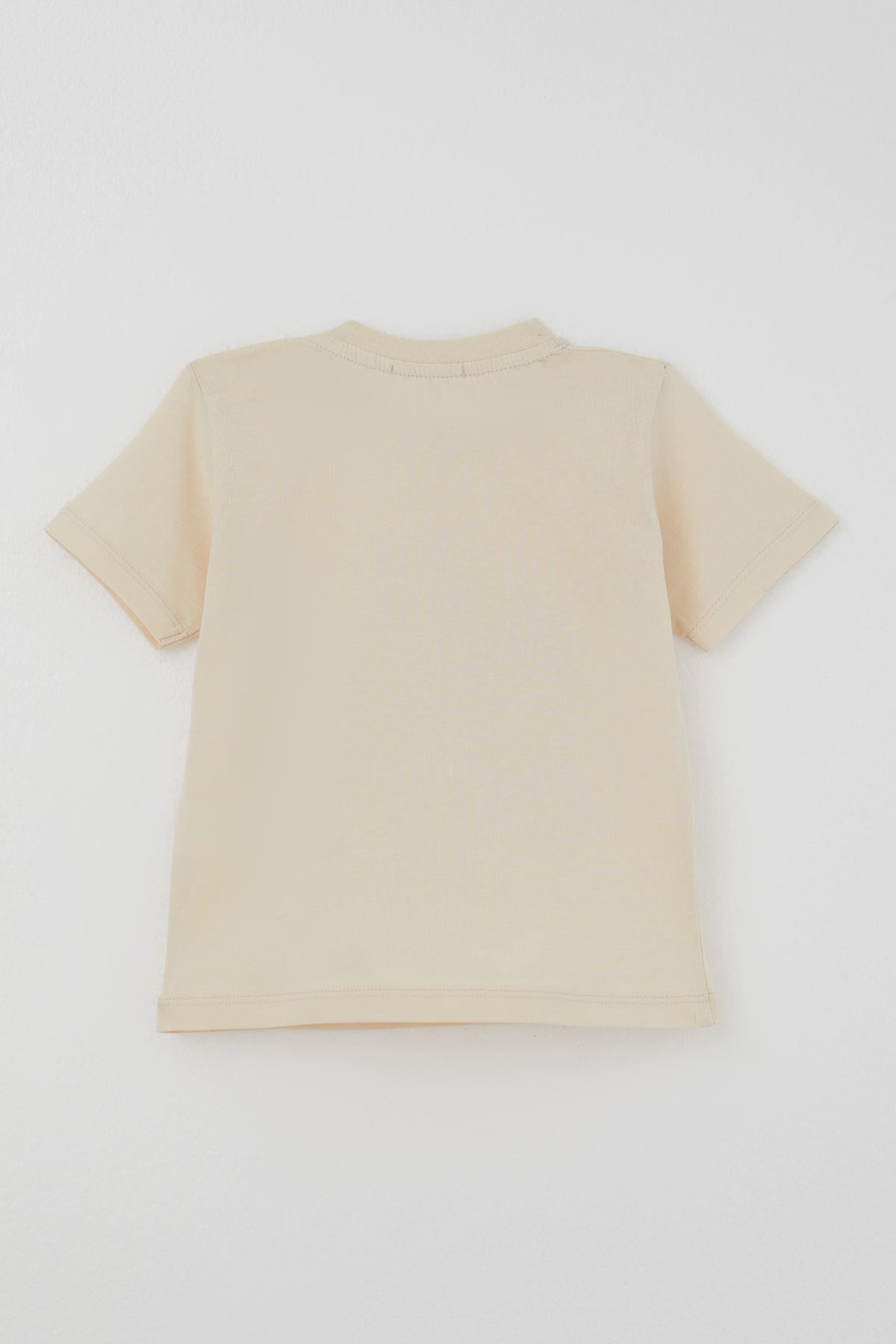 Breeze Erkek Çocuk Şortlu Takım Retro Araba Baskılı Krem (1.5-5 Yaş)