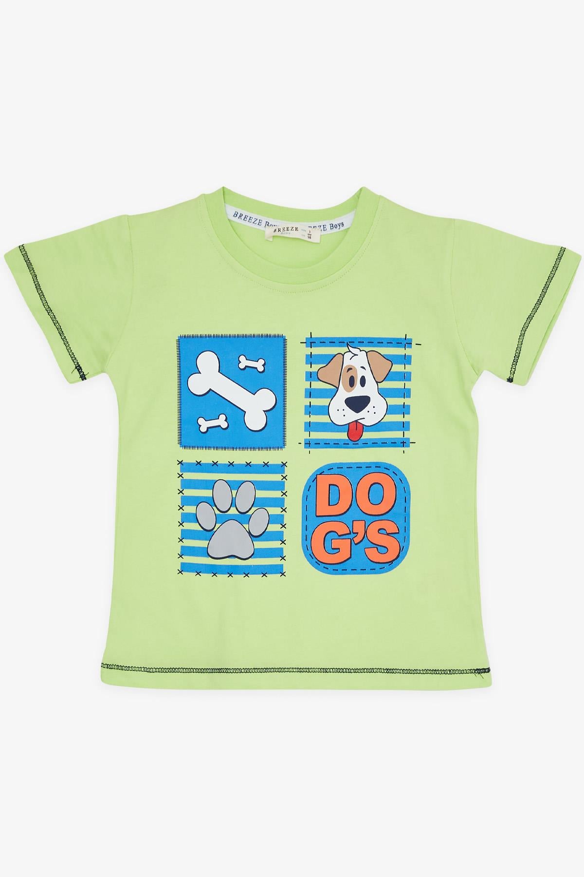 Breeze Erkek Çocuk Şortlu Takım Sevimli Köpekçik Fıstık Yeşili (1-4 Yaş)