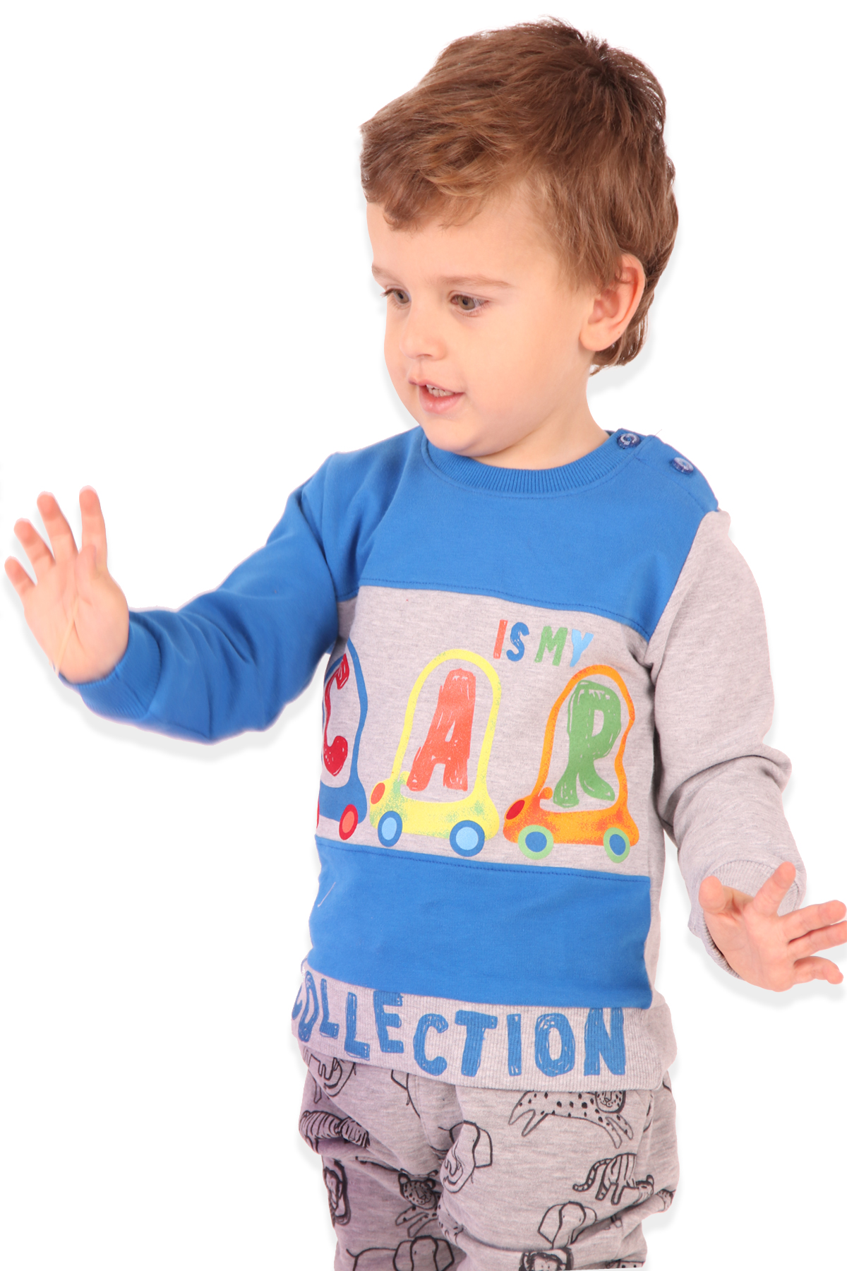 BREEZE Erkek Çocuk Sweat Arabalı Mavi (1.5-5 Yaş)