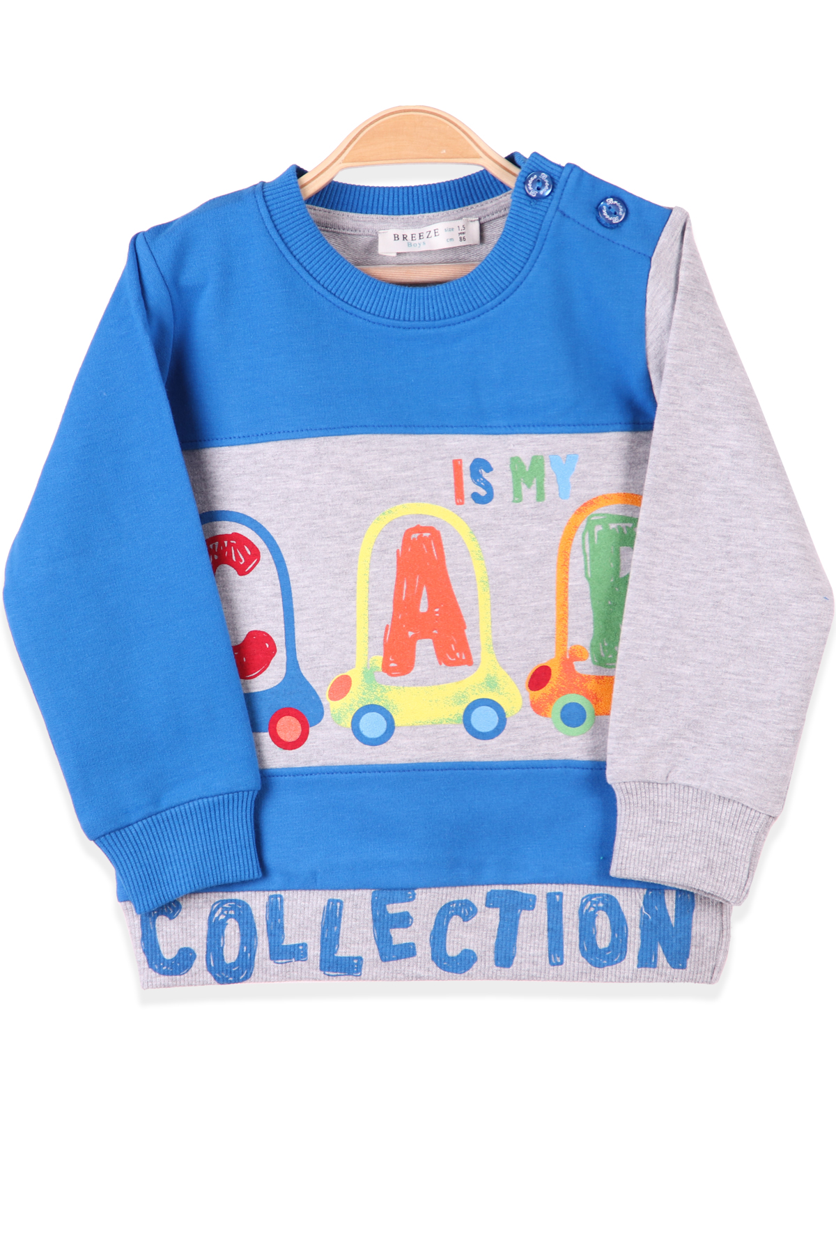 BREEZE Erkek Çocuk Sweat Arabalı Mavi (1.5-5 Yaş)