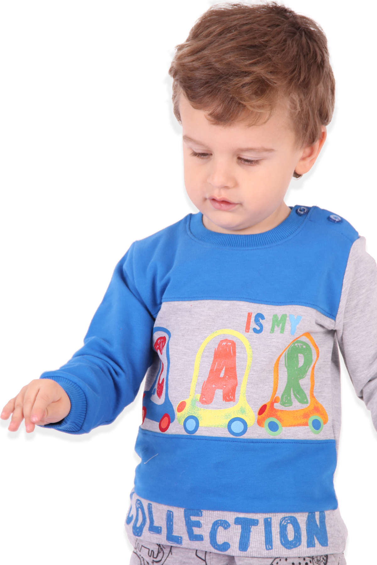 BREEZE Erkek Çocuk Sweat Arabalı Mavi (1.5-5 Yaş)