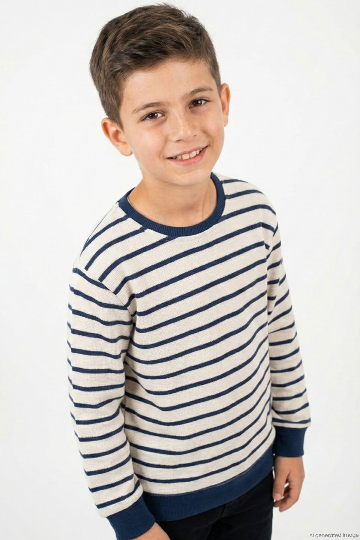 Breeze Erkek Çocuk Sweatshirt Arma Detaylı Beyaz (4-10 Yaş)