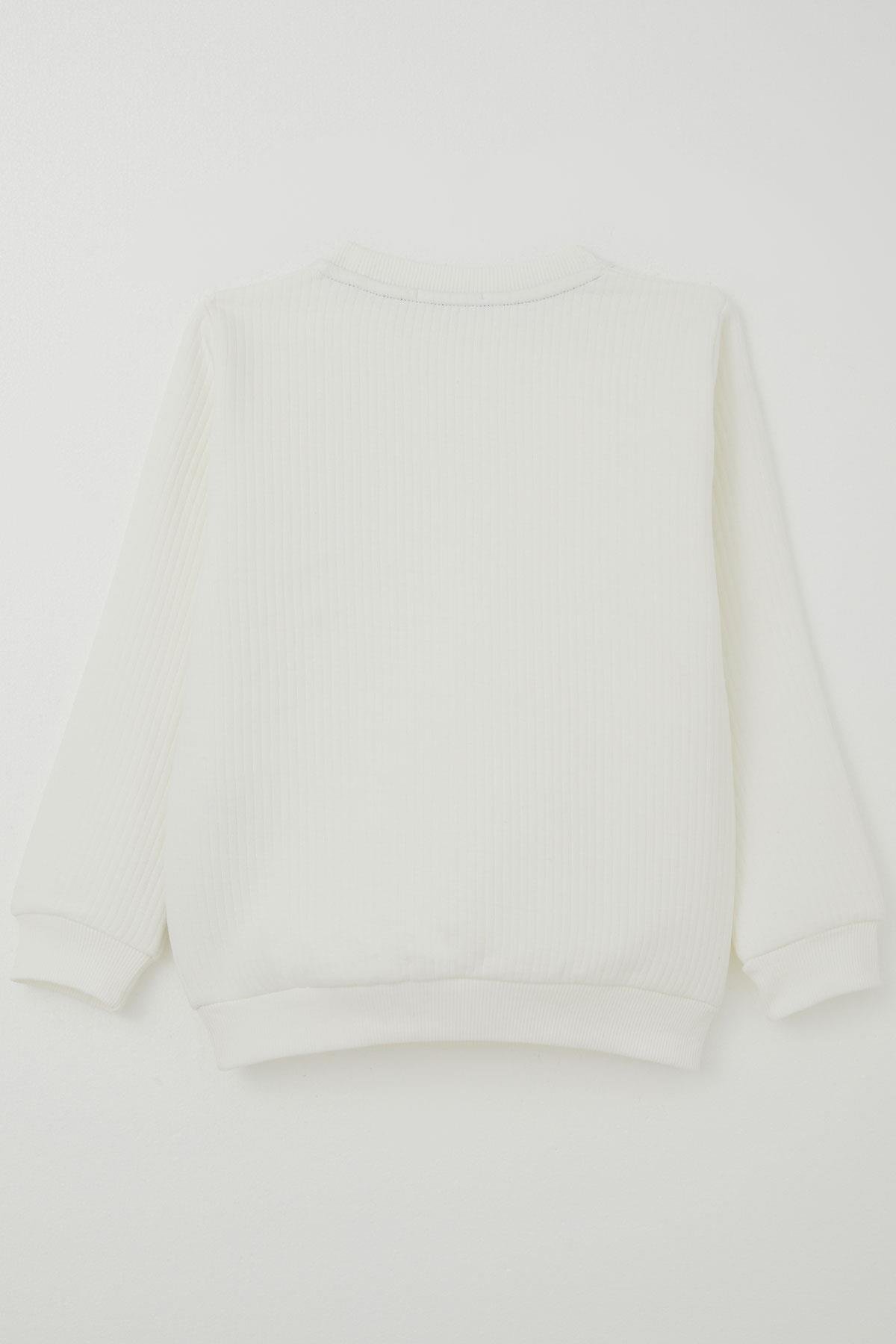 Breeze Erkek Çocuk Sweatshirt Arma Detaylı Ekru (8-14 Yaş)