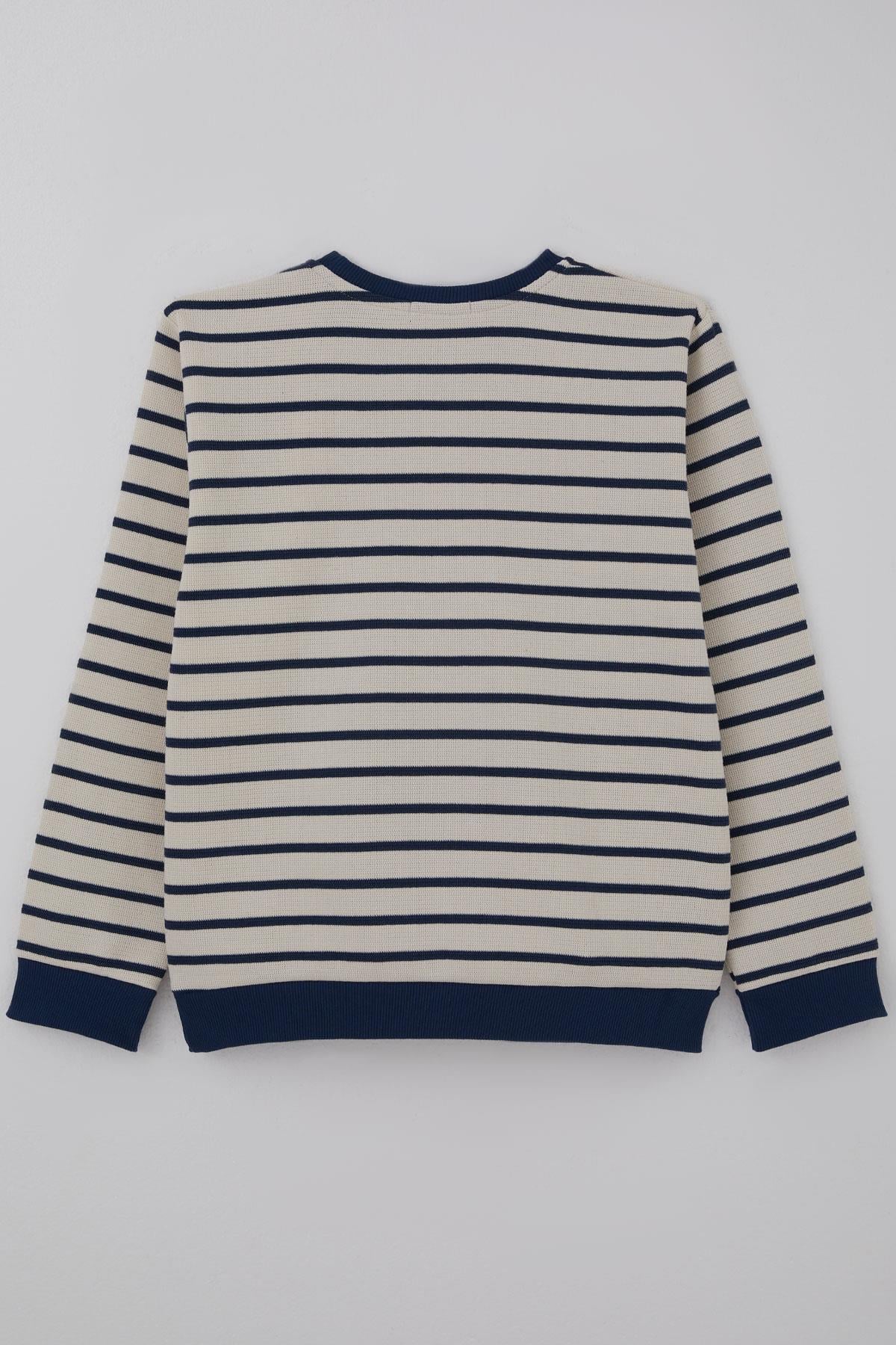 Breeze Erkek Çocuk Sweatshirt Arma Detaylı Ekru (4-10 Yaş)