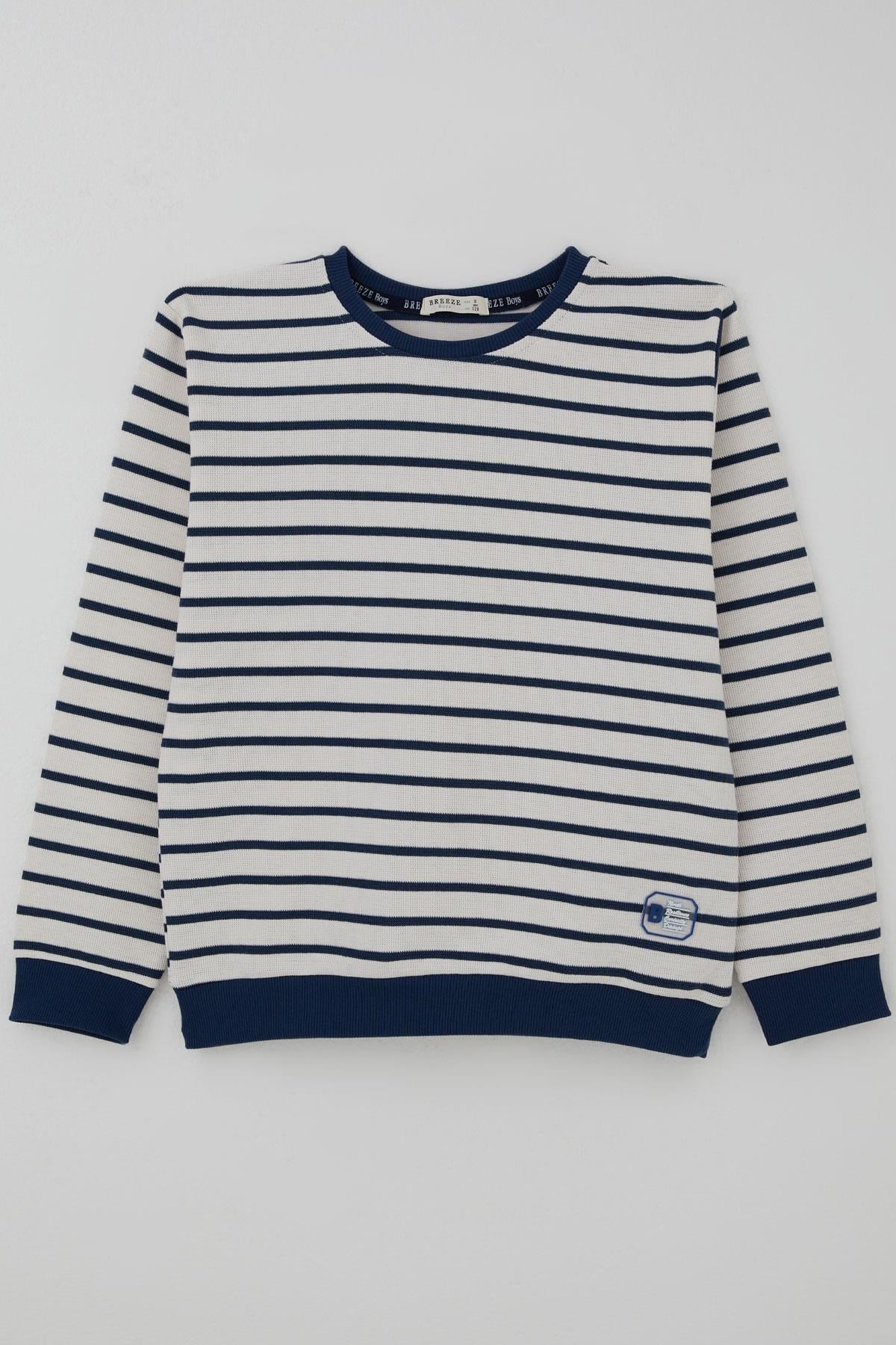 Breeze Erkek Çocuk Sweatshirt Arma Detaylı Beyaz (4-10 Yaş)
