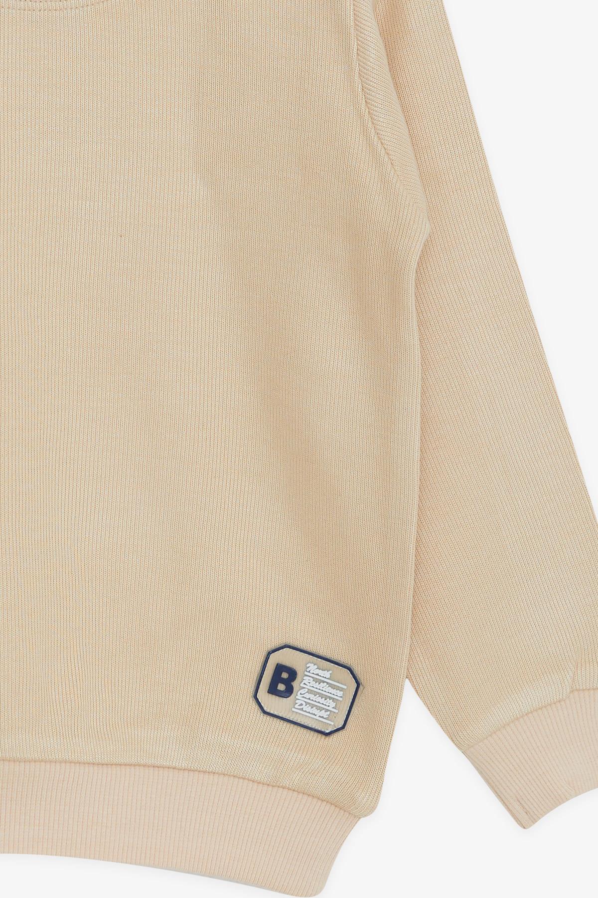 Breeze Erkek Çocuk Sweatshirt Armalı Bej (2-6 Yaş)