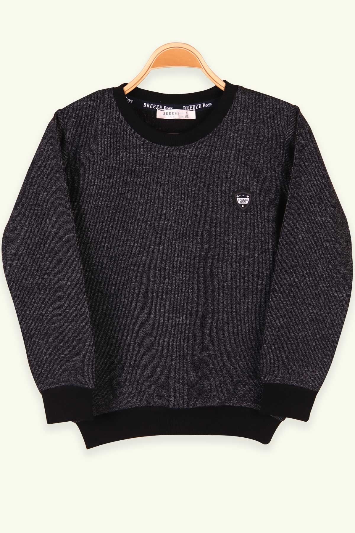 Breeze Erkek Çocuk Sweatshirt Armalı Siyah (5-10 Yaş)