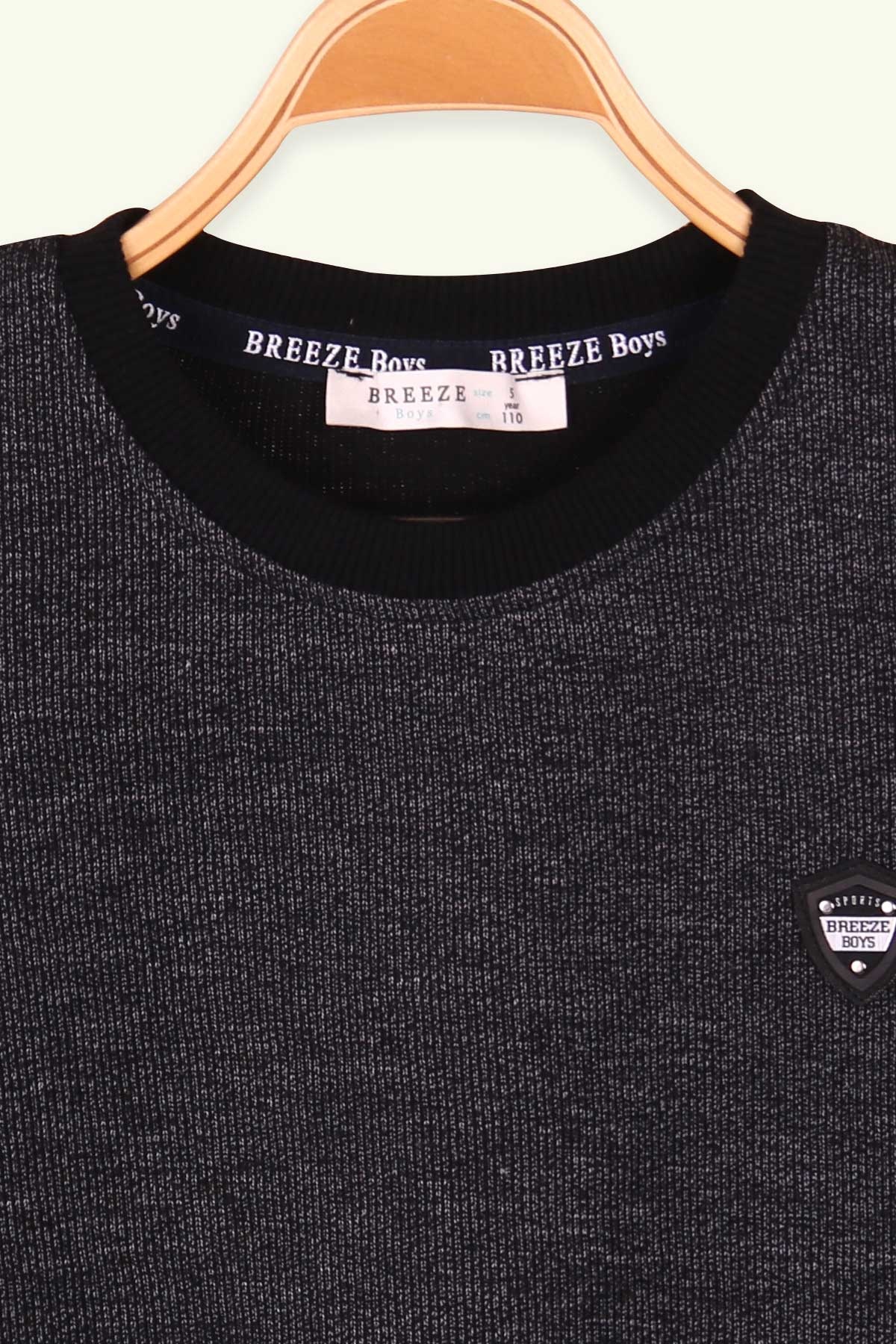 Breeze Erkek Çocuk Sweatshirt Armalı Siyah (5-10 Yaş)