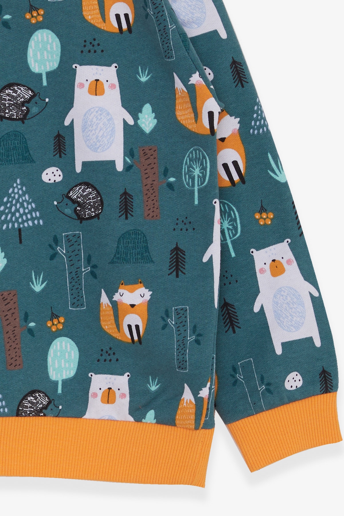 Breeze Erkek Çocuk Sweatshirt Ayıcık Desenli Yeşil (1.5-5 Yaş)