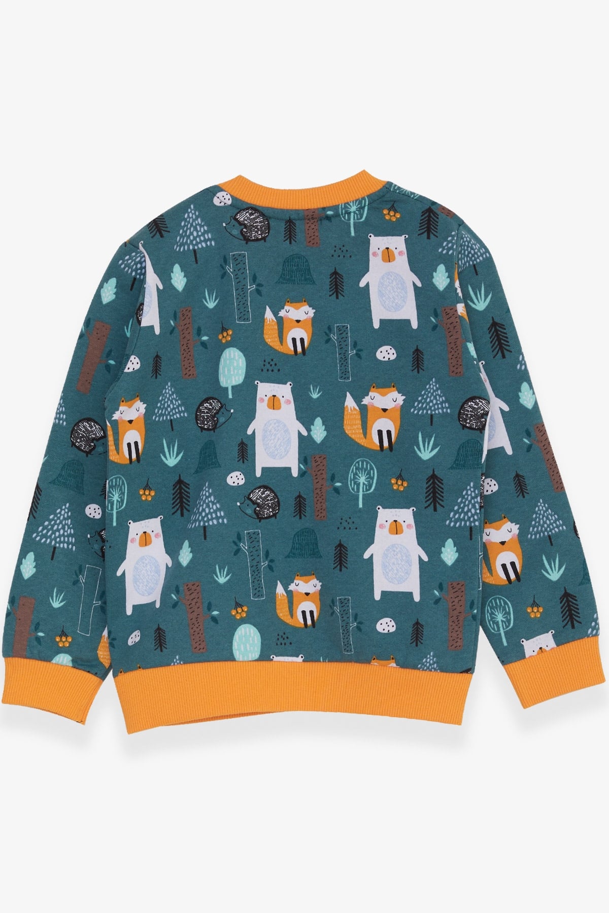 Breeze Erkek Çocuk Sweatshirt Ayıcık Desenli Yeşil (1.5-5 Yaş)