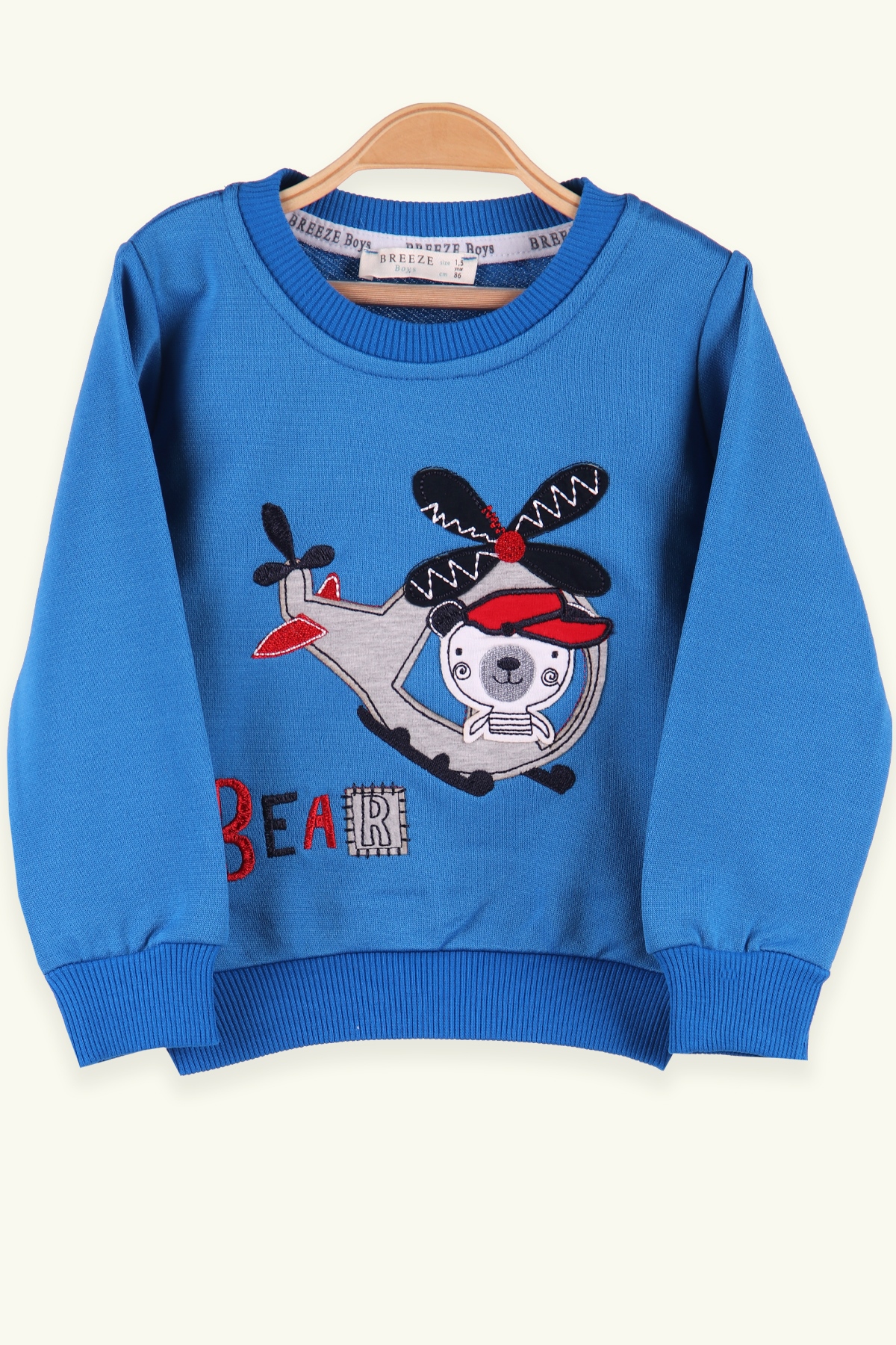 Breeze Erkek Çocuk Sweatshirt Ayıcıklı Mavi (1.5-5 Yaş)
