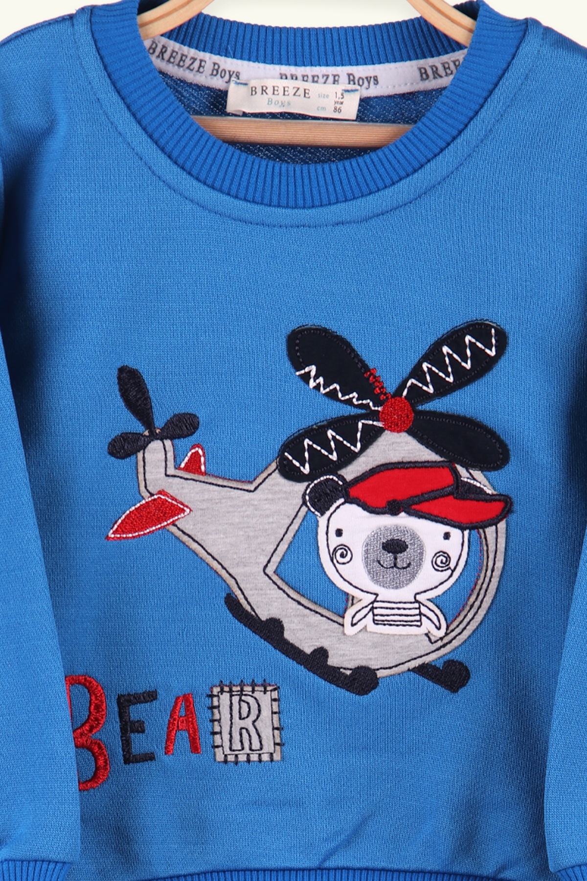 Breeze Erkek Çocuk Sweatshirt Ayıcıklı Mavi (1.5-5 Yaş)