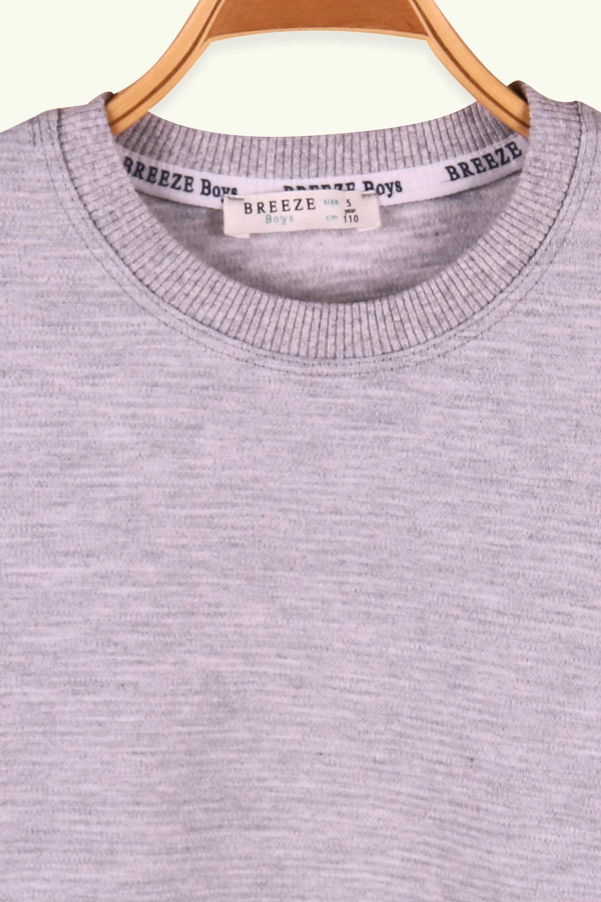 Breeze Erkek Çocuk Sweatshirt Basic Açık Gri (5-9 Yaş)