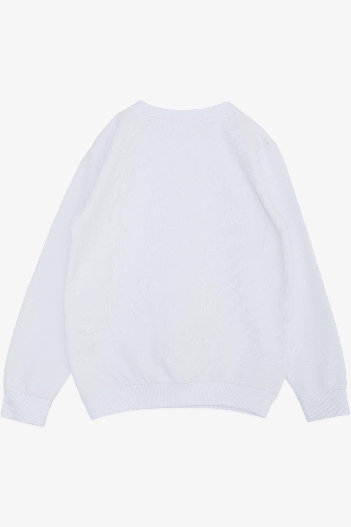 Breeze Erkek Çocuk Sweatshirt Basic Beyaz (4-8 Yaş)