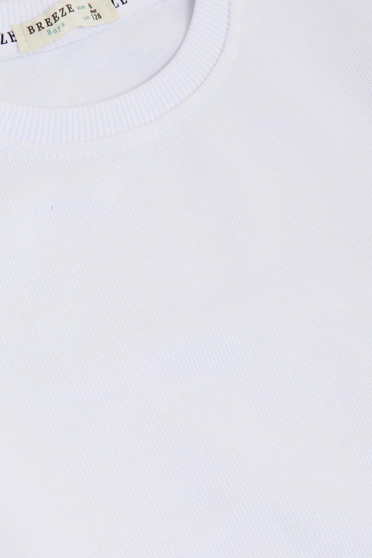 Breeze Erkek Çocuk Sweatshirt Basic Beyaz (4-8 Yaş)