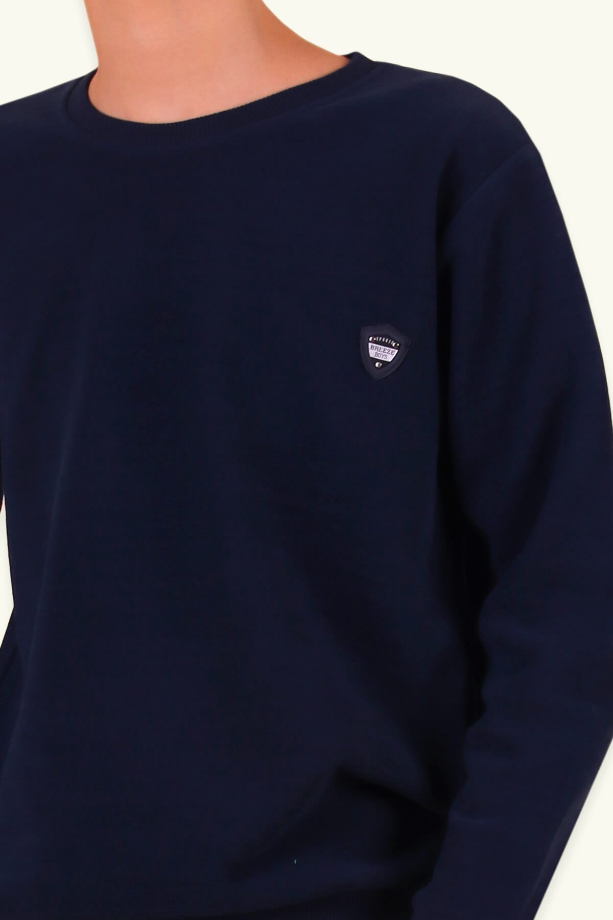 Breeze Erkek Çocuk Sweatshirt Basic Breeze Armalı Lacivert (2-14 Yaş)
