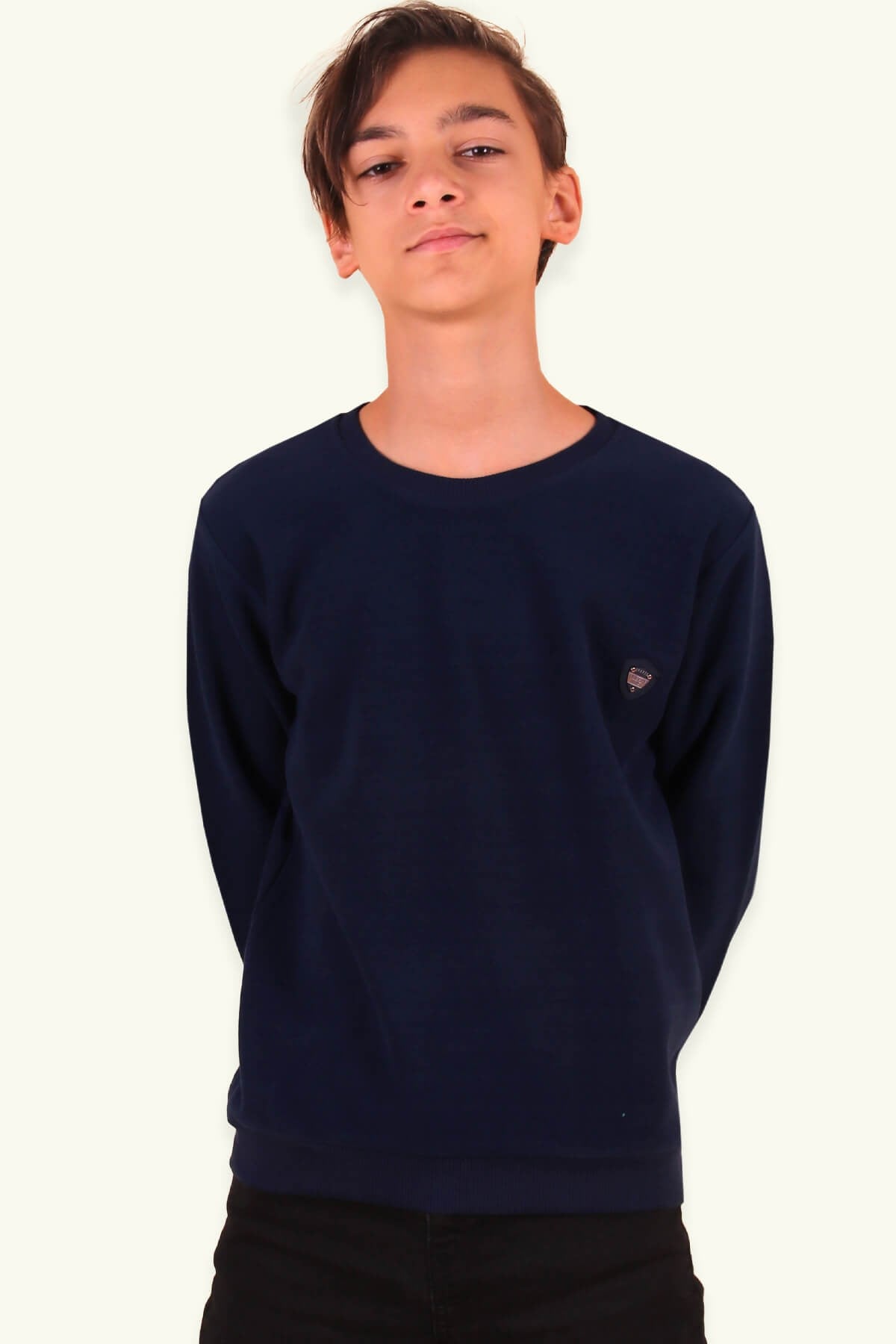 Breeze Erkek Çocuk Sweatshirt Basic Breeze Armalı Lacivert (2-14 Yaş)