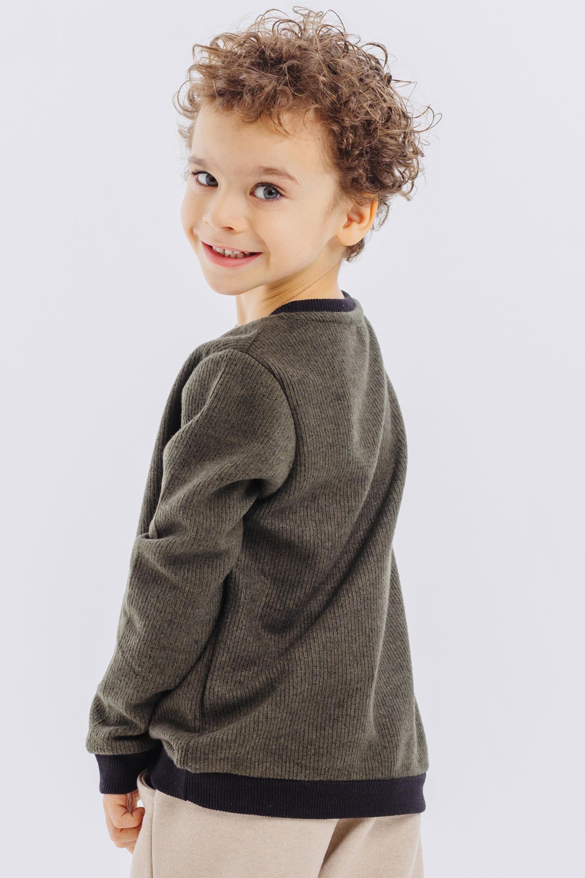 Breeze Erkek Çocuk Sweatshirt Basic Haki Yeşil (2-5 Yaş)