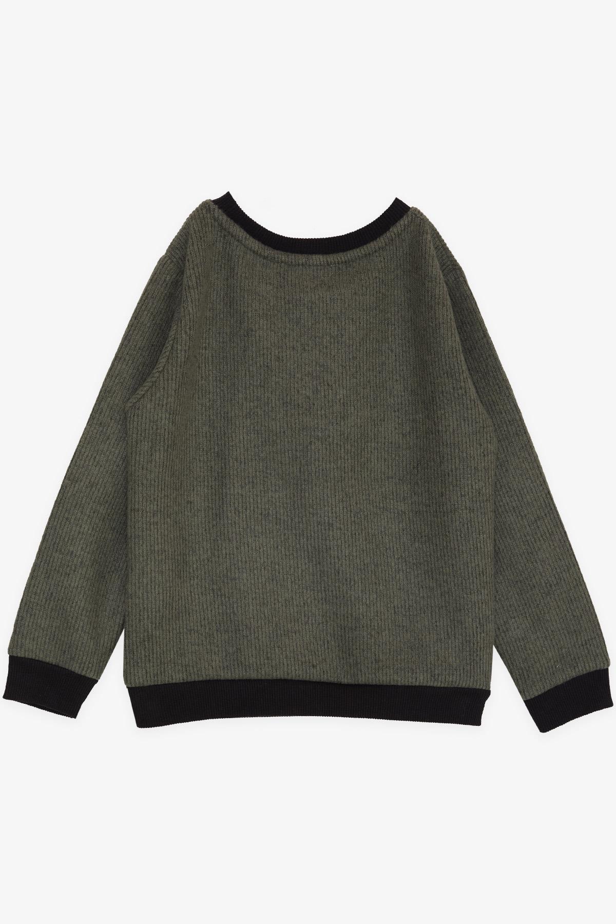 Breeze Erkek Çocuk Sweatshirt Basic Haki Yeşil (2-5 Yaş)