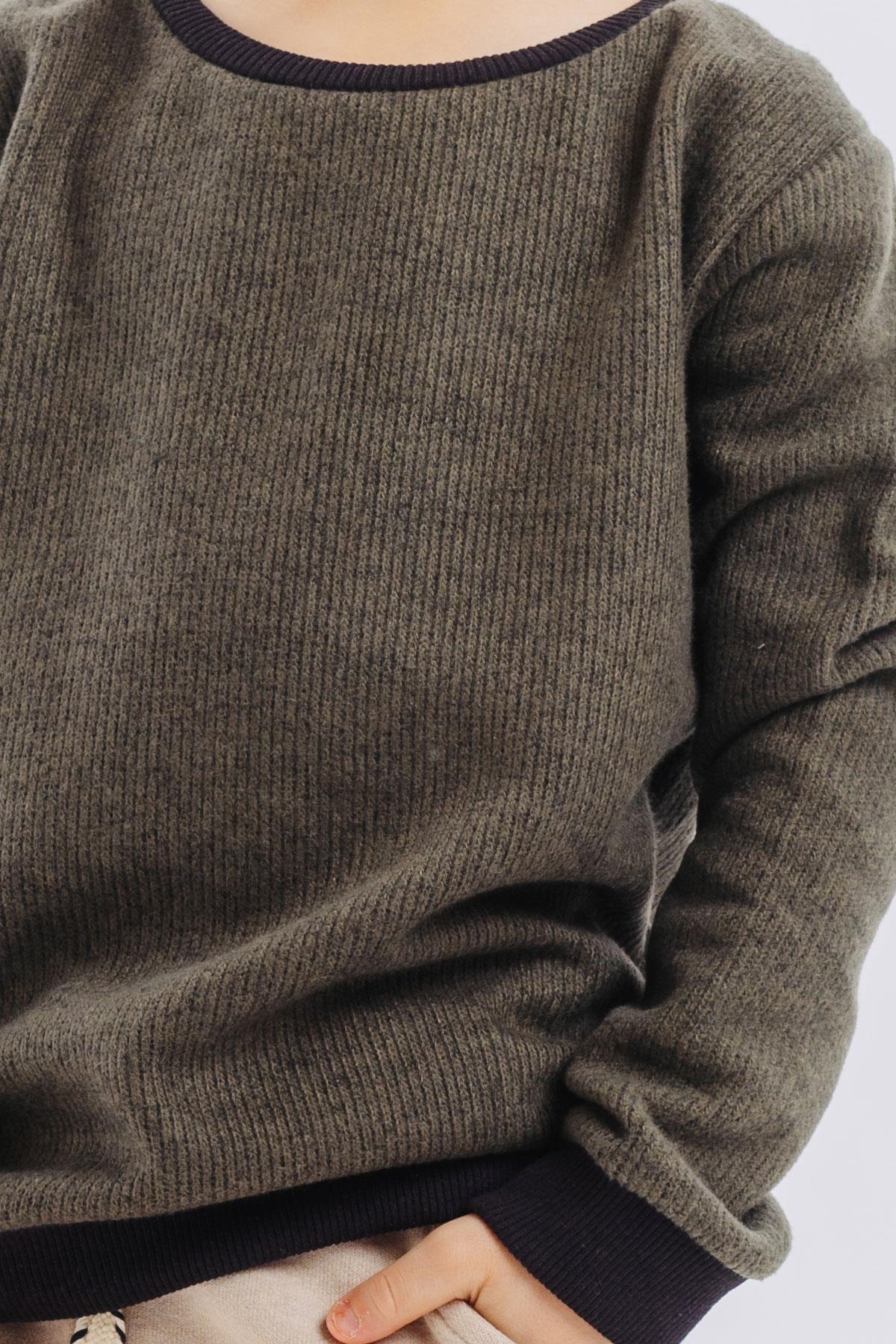 Breeze Erkek Çocuk Sweatshirt Basic Haki Yeşil (2-5 Yaş)