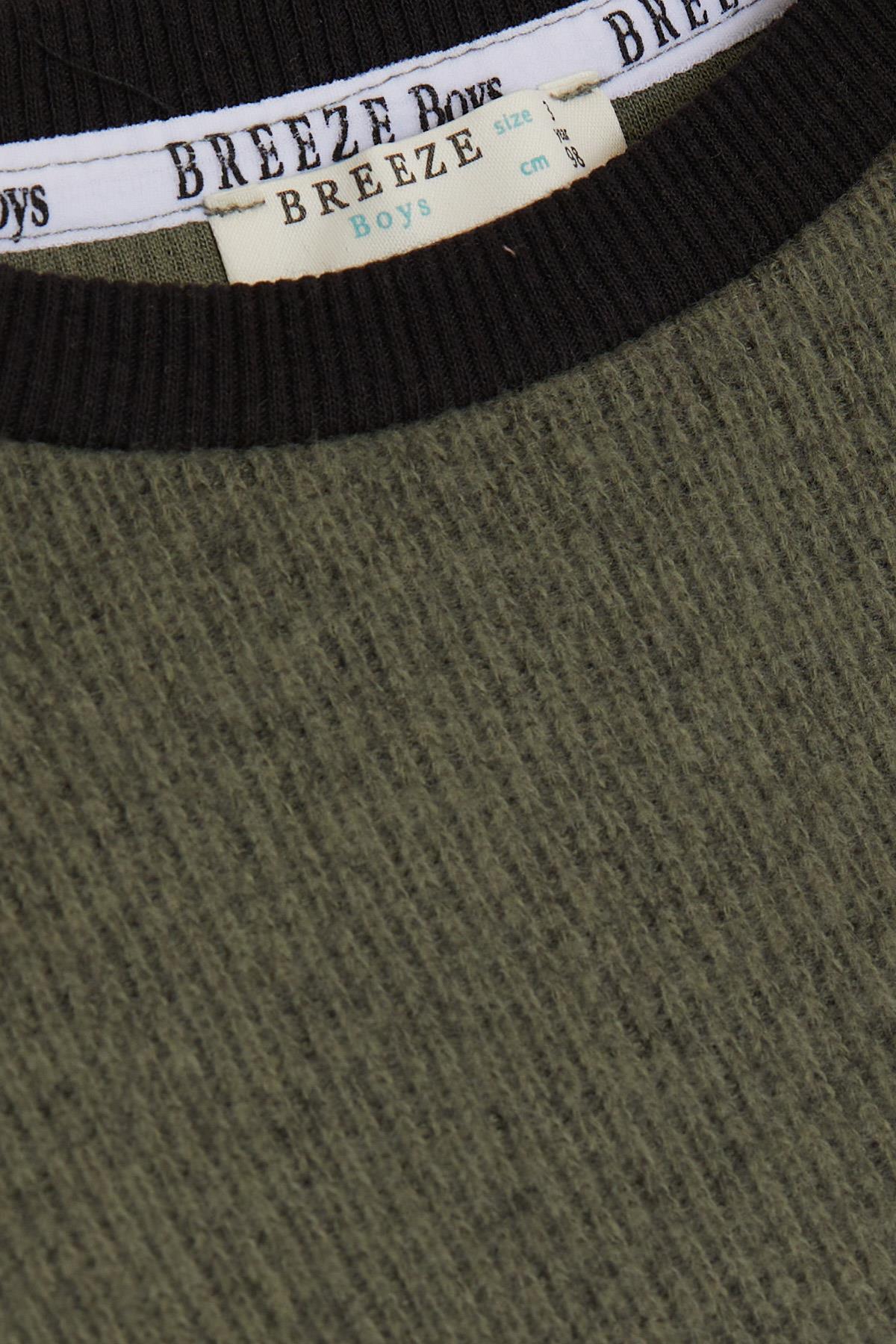 Breeze Erkek Çocuk Sweatshirt Basic Haki Yeşil (2-5 Yaş)