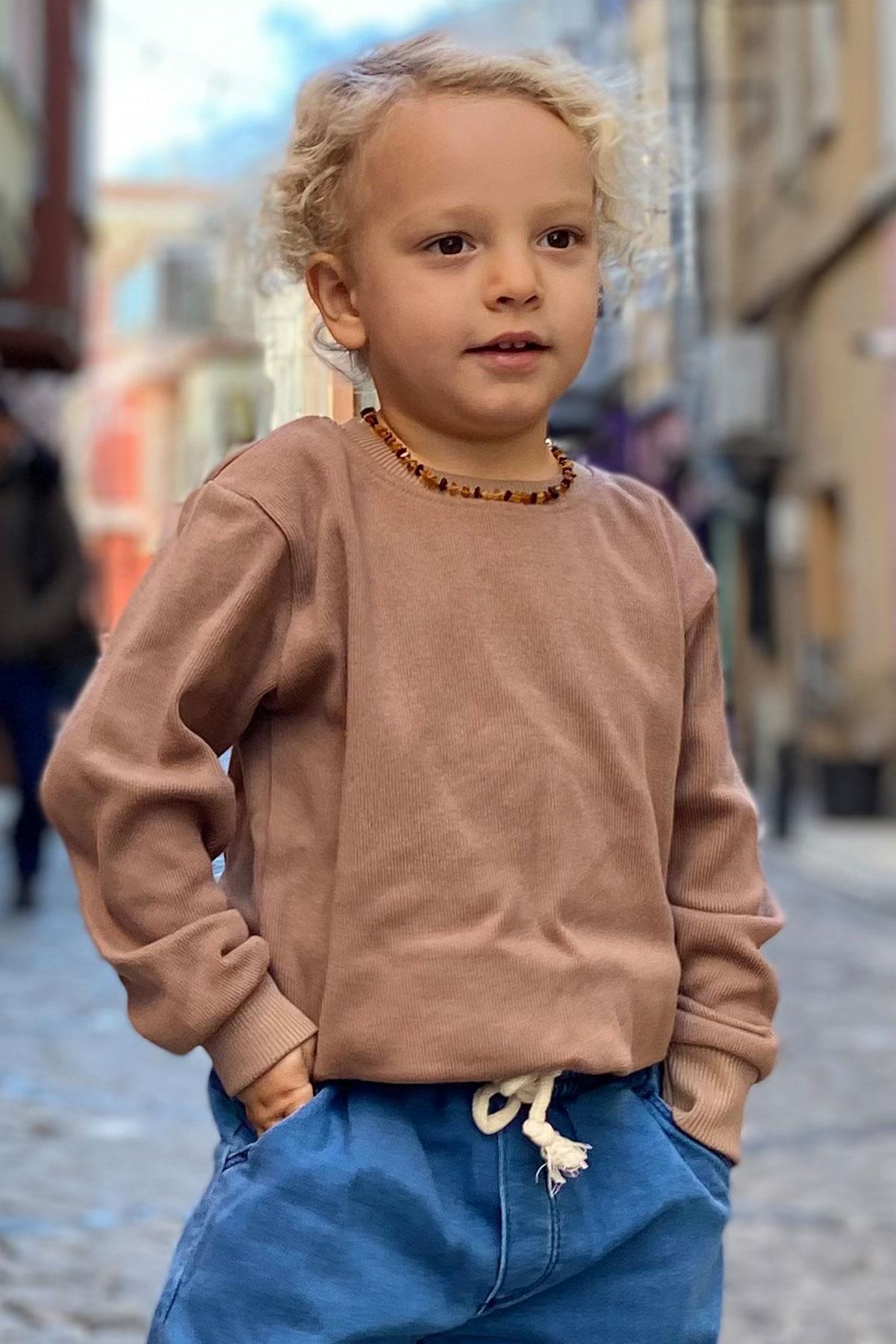 Breeze Erkek Çocuk Sweatshirt Basic Kahverengi (4 Yaş)