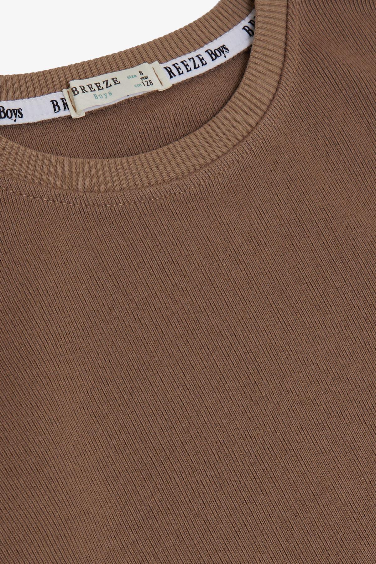 Breeze Erkek Çocuk Sweatshirt Basic Kahverengi (4-8 Yaş)