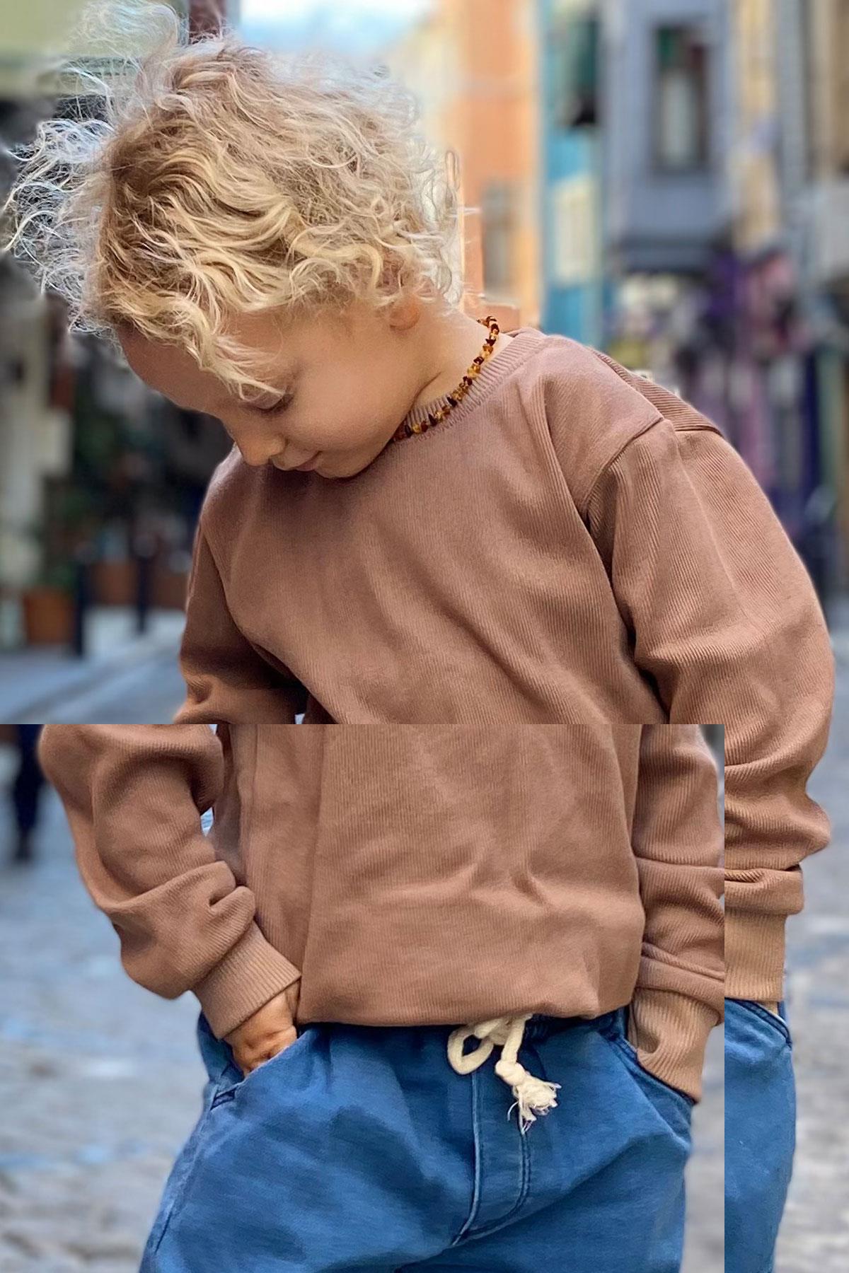 Breeze Erkek Çocuk Sweatshirt Basic Kahverengi (4 Yaş)