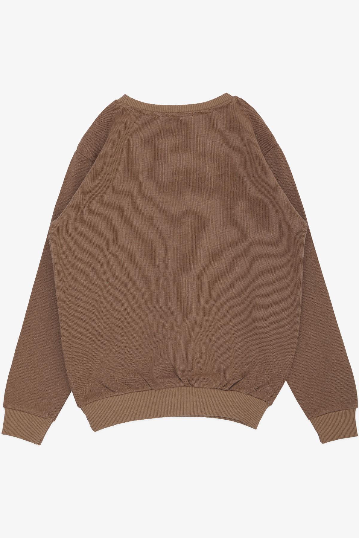 Breeze Erkek Çocuk Sweatshirt Basic Kahverengi (4-8 Yaş)