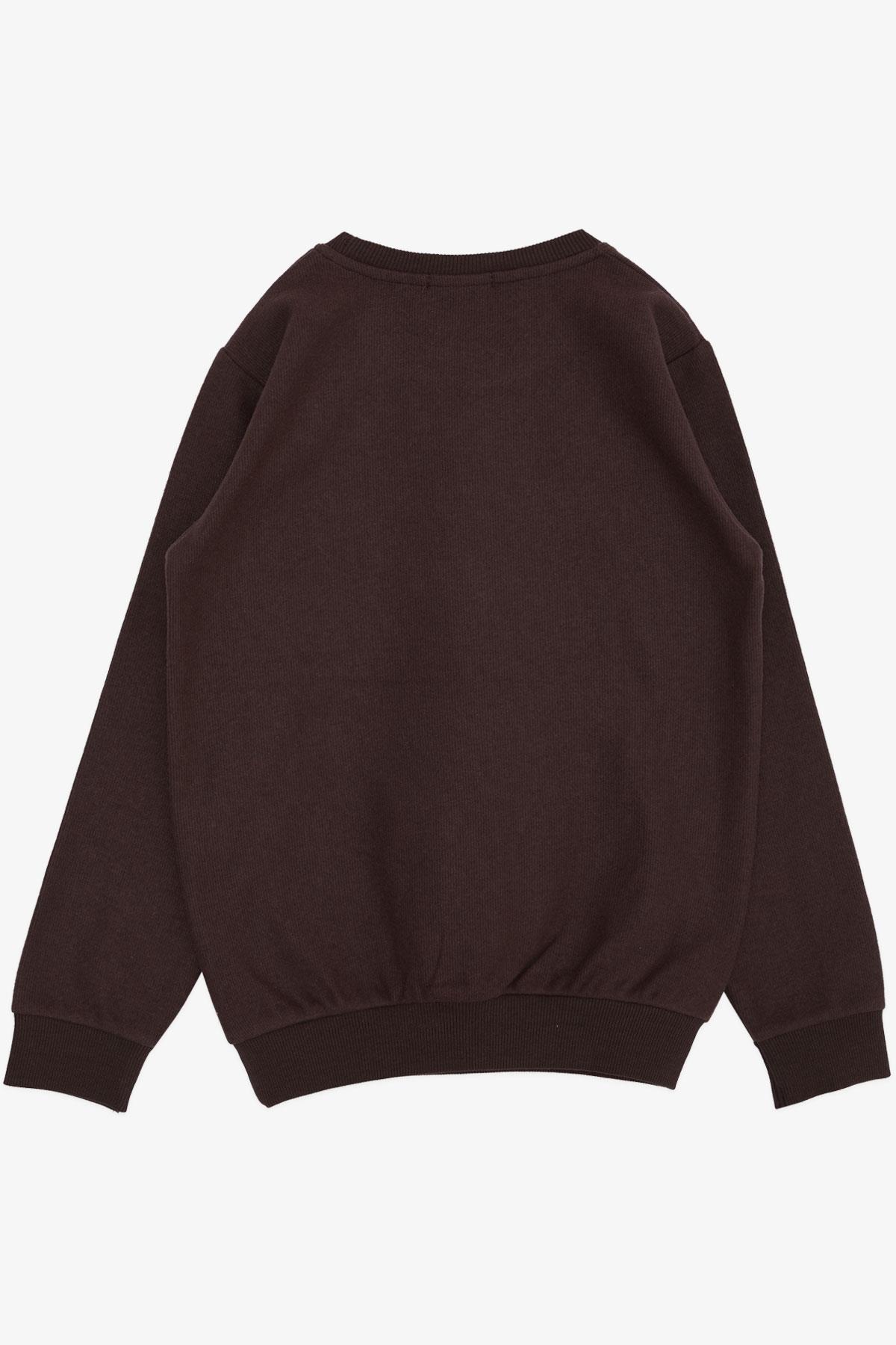 Breeze Erkek Çocuk Sweatshirt Basic Koyu Kahve (4-8 Yaş)