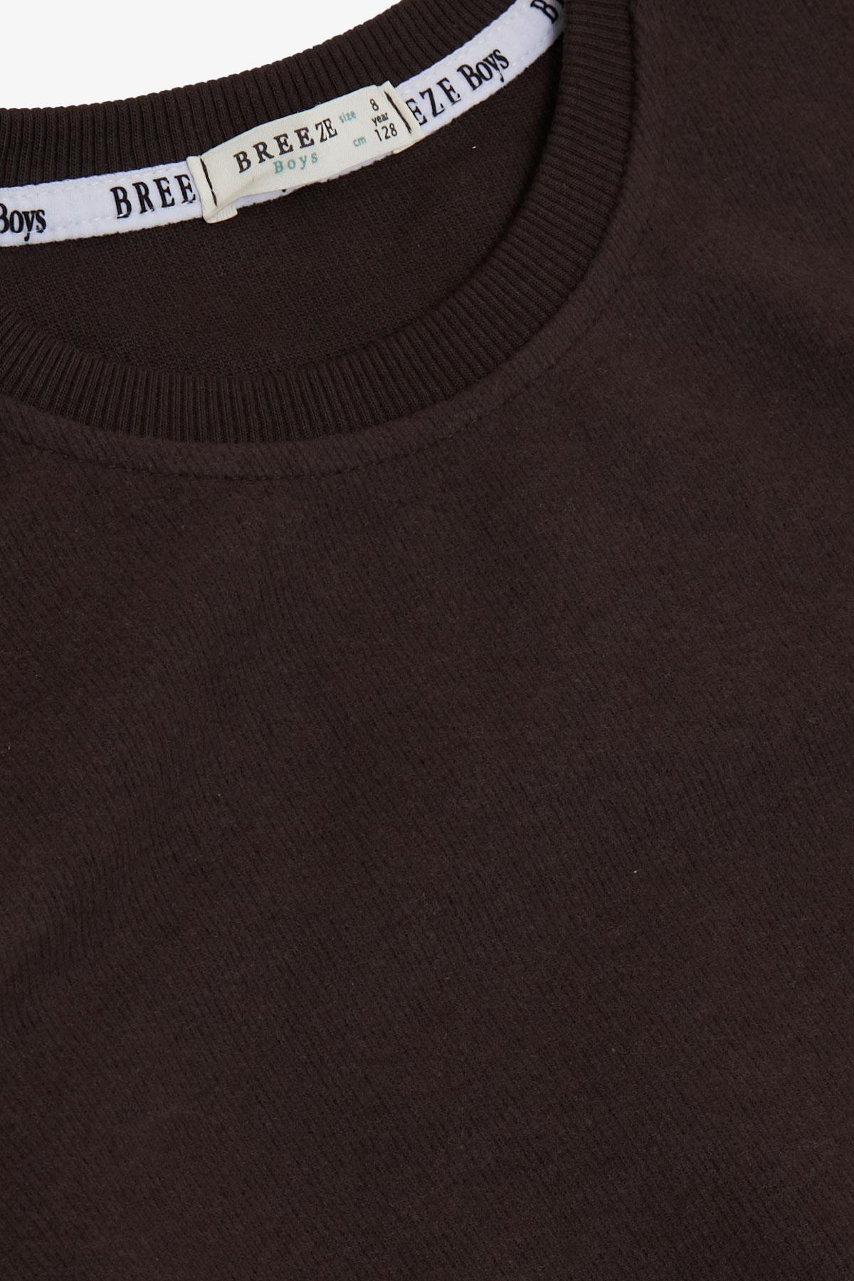 Breeze Erkek Çocuk Sweatshirt Basic Koyu Kahve (4-8 Yaş)