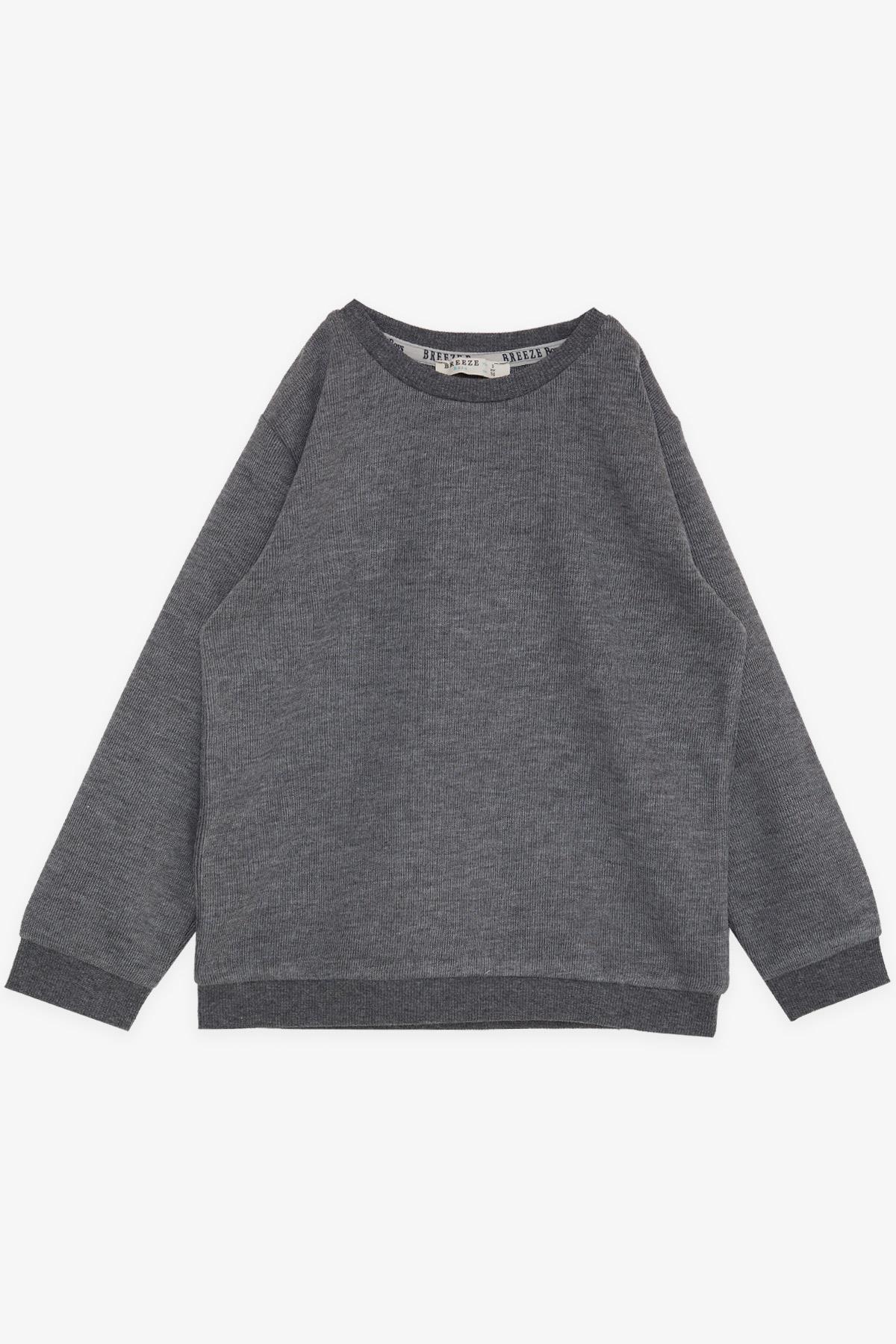Breeze Erkek Çocuk Sweatshirt Basic Koyu Gri Melanj (2-5 Yaş)