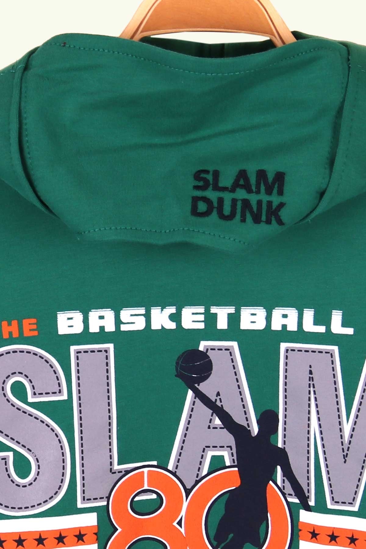 Breeze Erkek Çocuk Sweatshirt Basketbol Teması Baskılı Yeşil (5-10 Yaş)