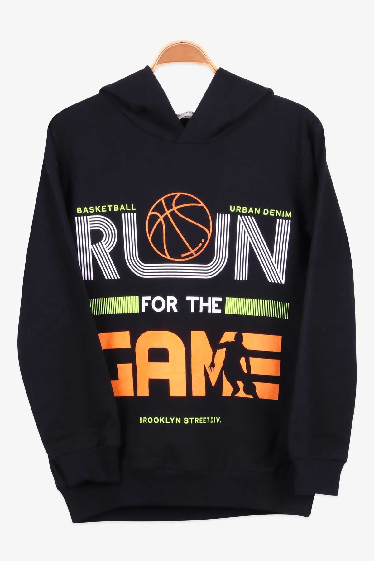 Breeze Erkek Çocuk Sweatshirt Basketbol Temalı Siyah (8-14 Yaş)