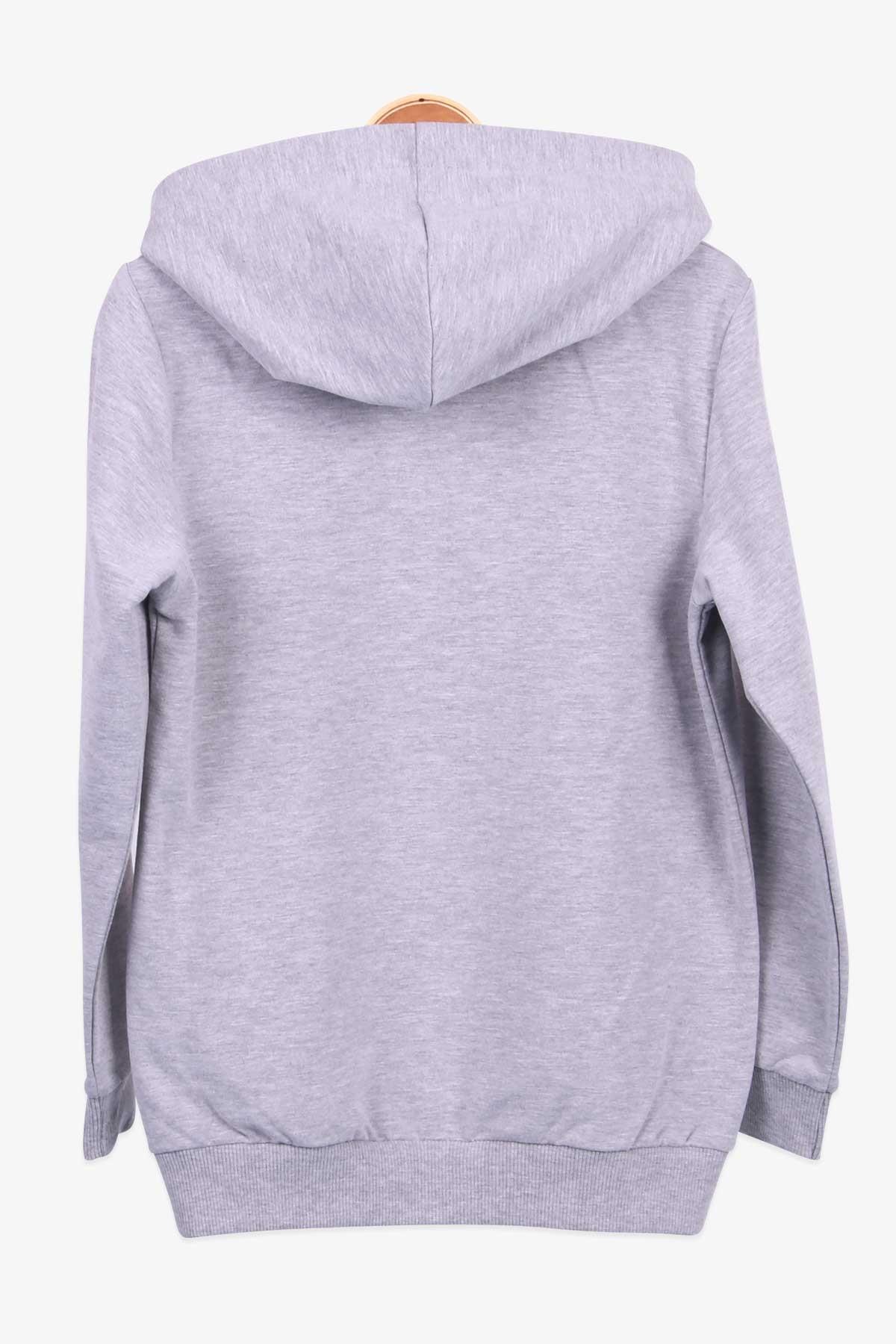 Breeze Erkek Çocuk Sweatshirt Basketbol Temalı Gri (8-14 Yaş)