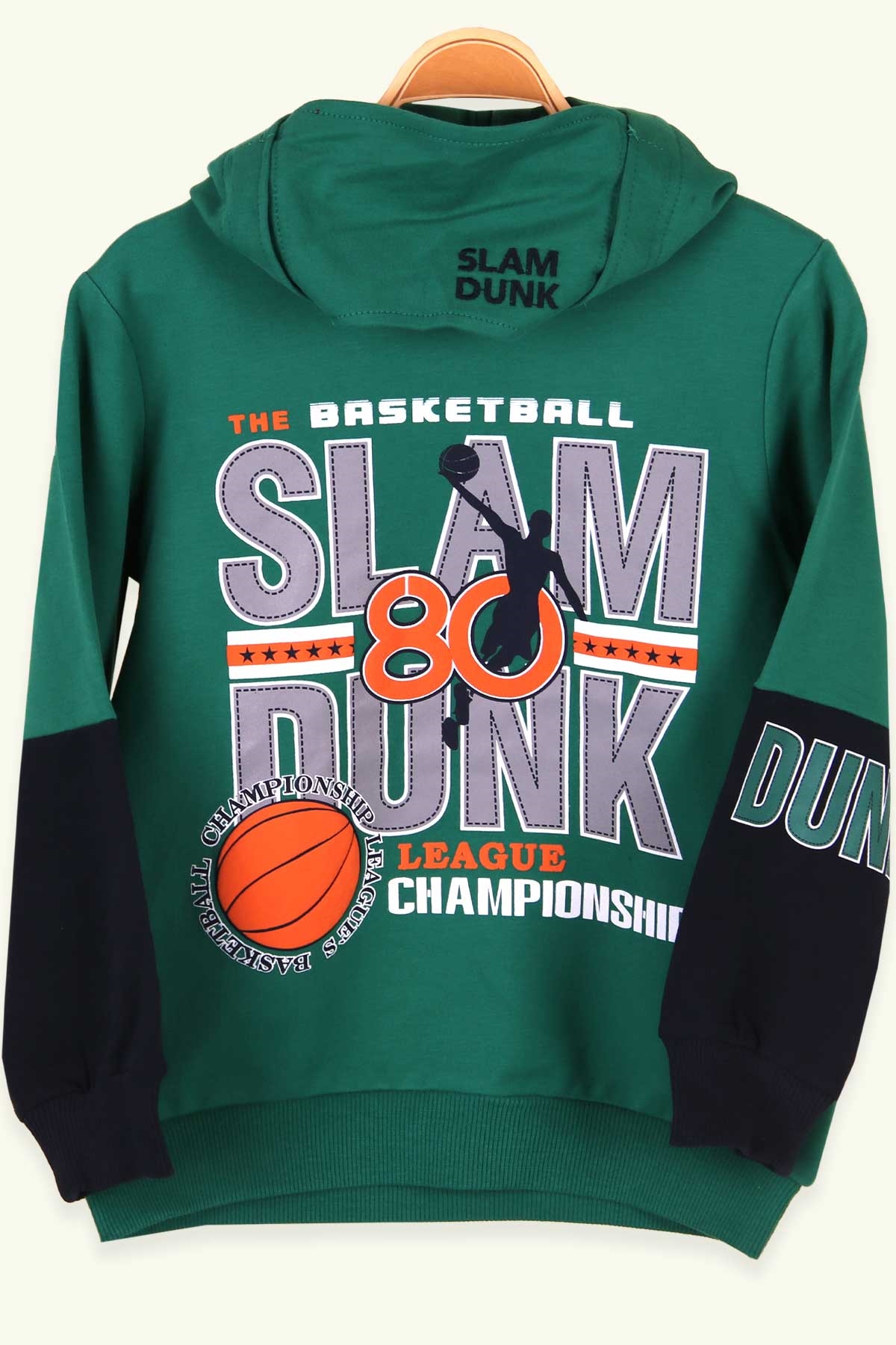 Breeze Erkek Çocuk Sweatshirt Basketbol Teması Baskılı Yeşil (5-10 Yaş)
