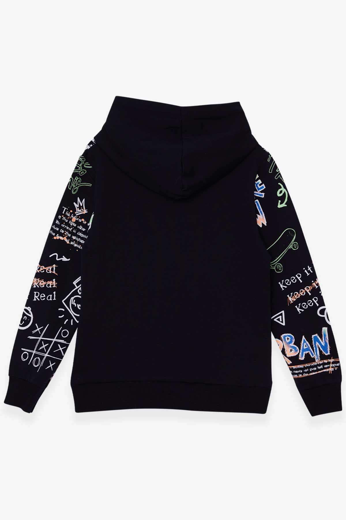 Breeze Erkek Çocuk Sweatshirt Baskı Desenli Lacivert (9-14 Yaş)