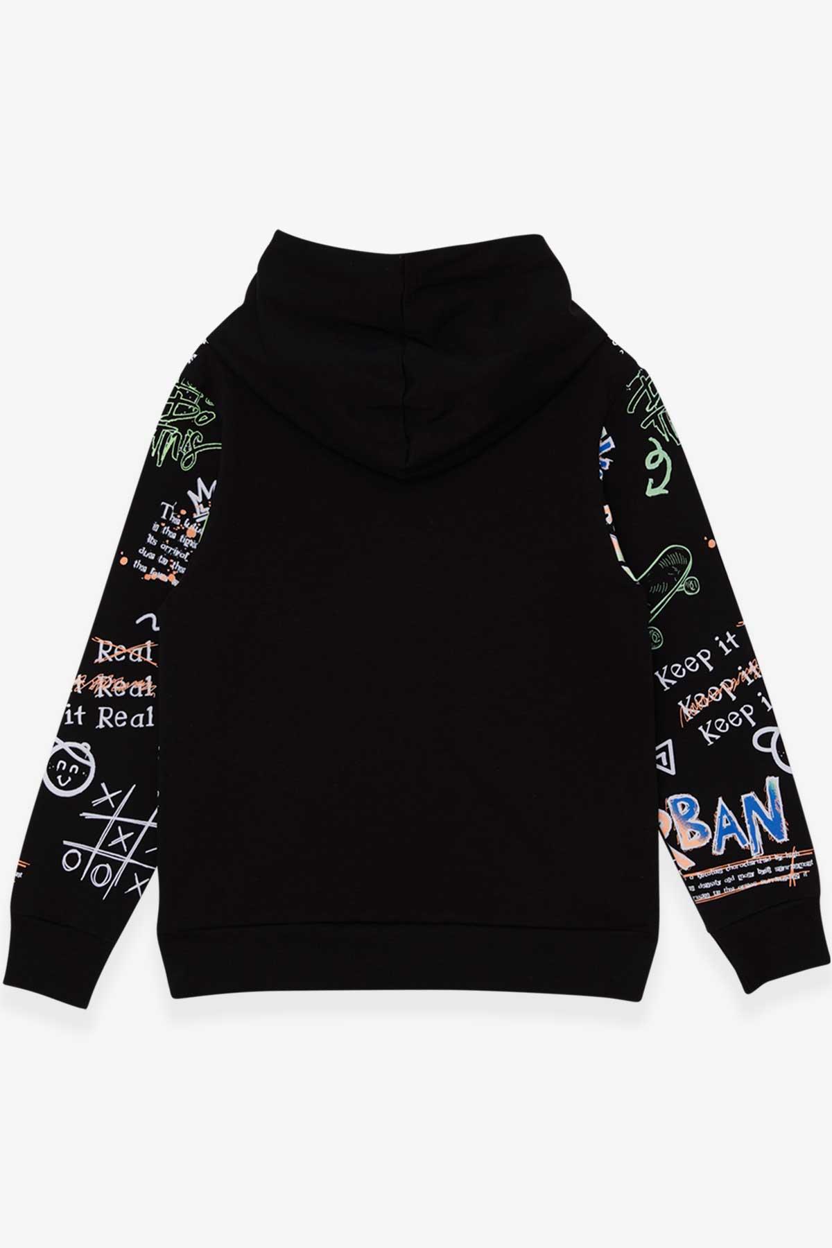 Breeze Erkek Çocuk Sweatshirt Baskı Desenli Siyah (9-14 Yaş)