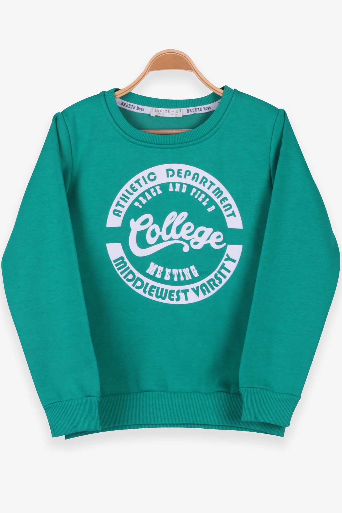 Breeze Erkek Çocuk Sweatshirt Baskılı Yeşil (8-14 Yaş)